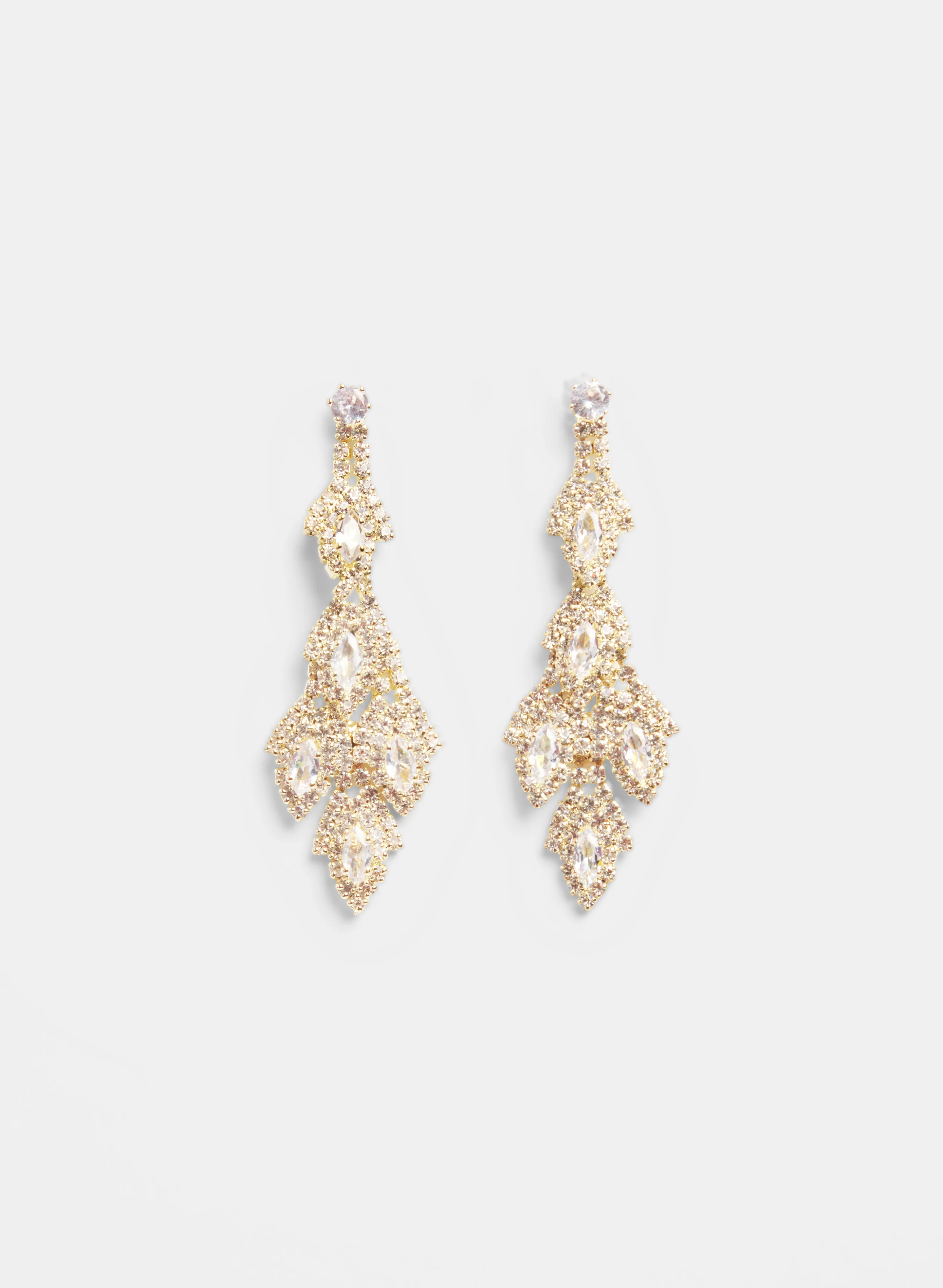Crystal Leaf Earrings