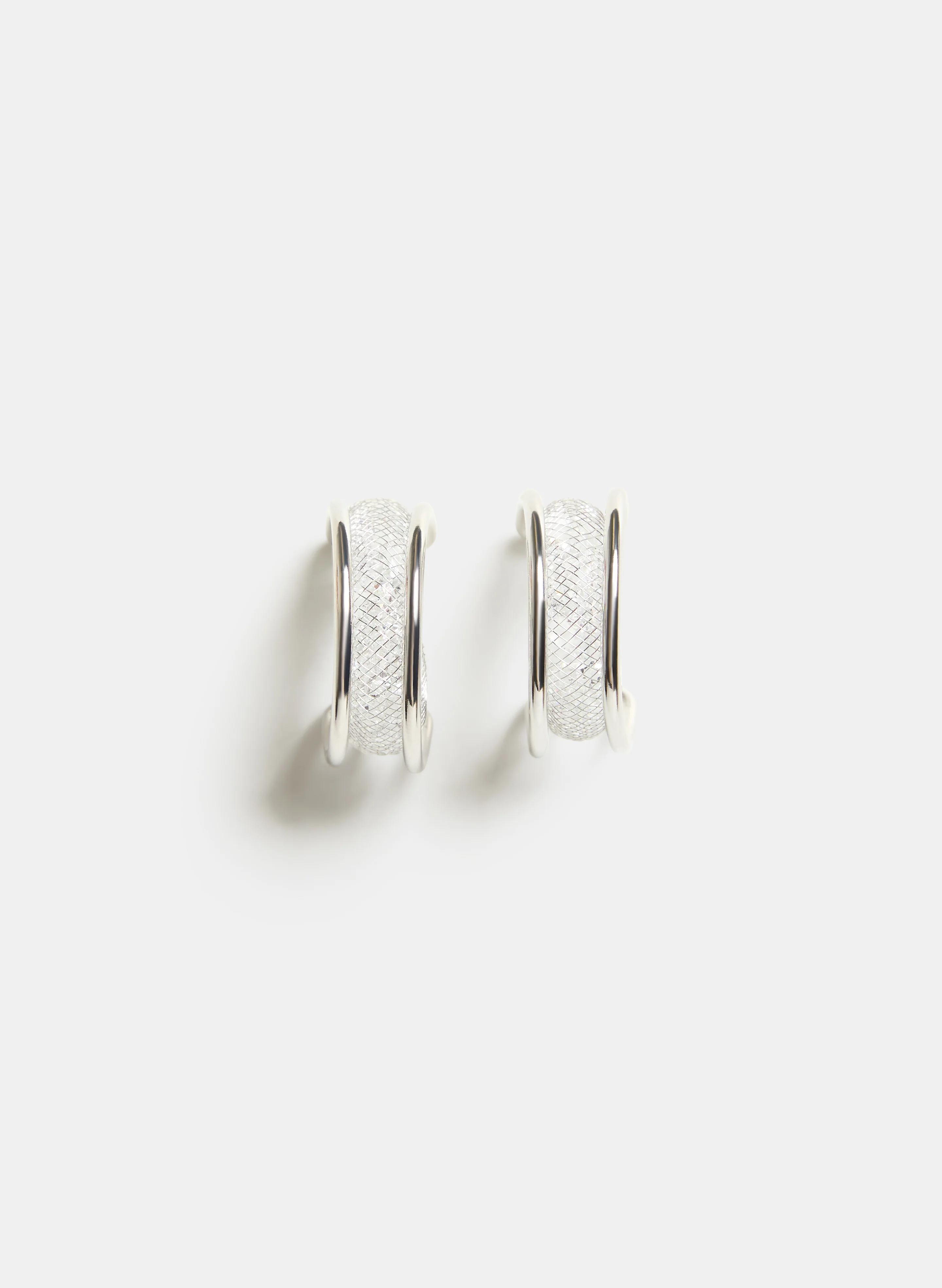 Crystal Mesh Hoop Earrings - Image 2