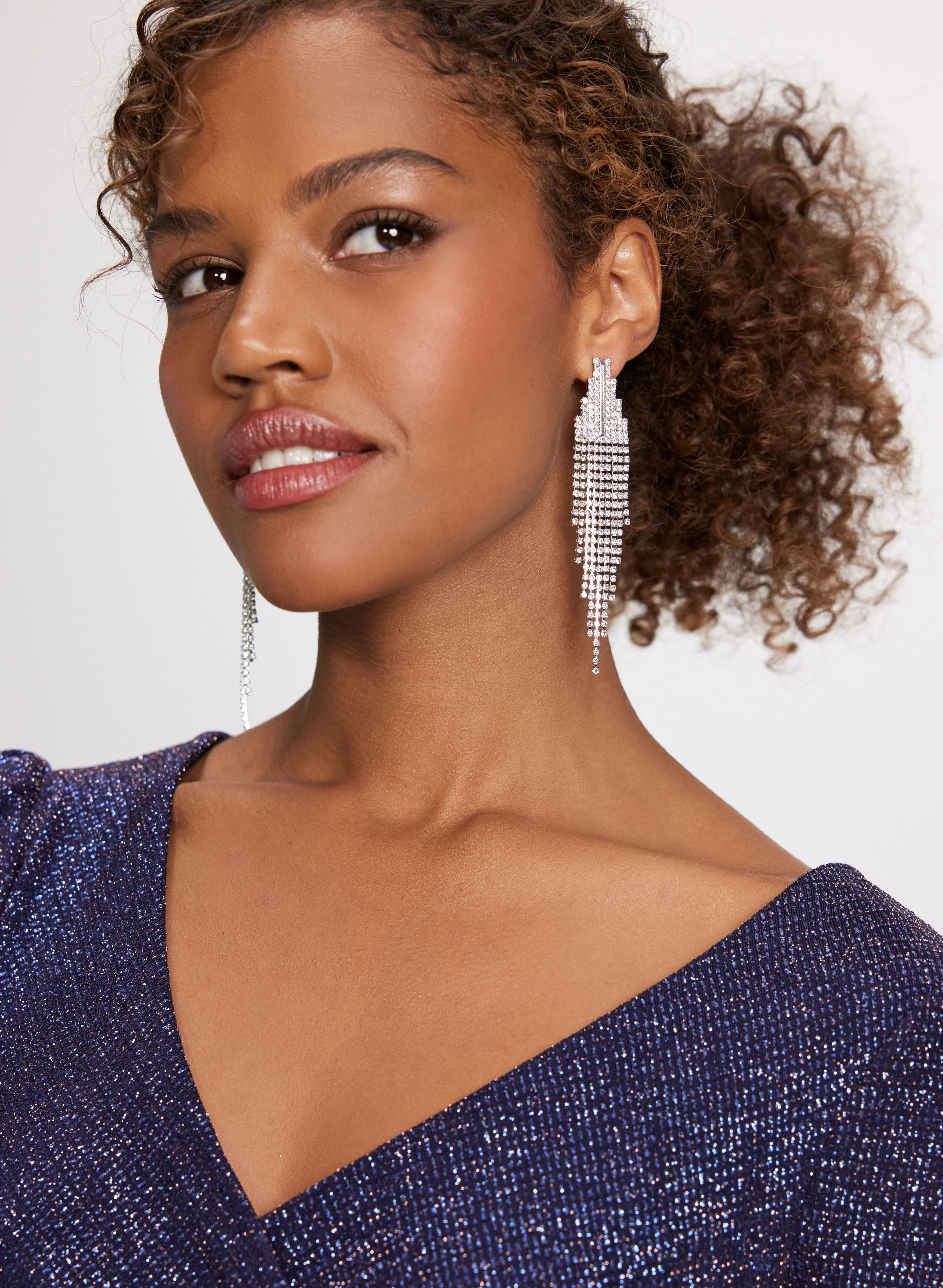 Cubic Zirconia Chandelier Earrings - Image 2