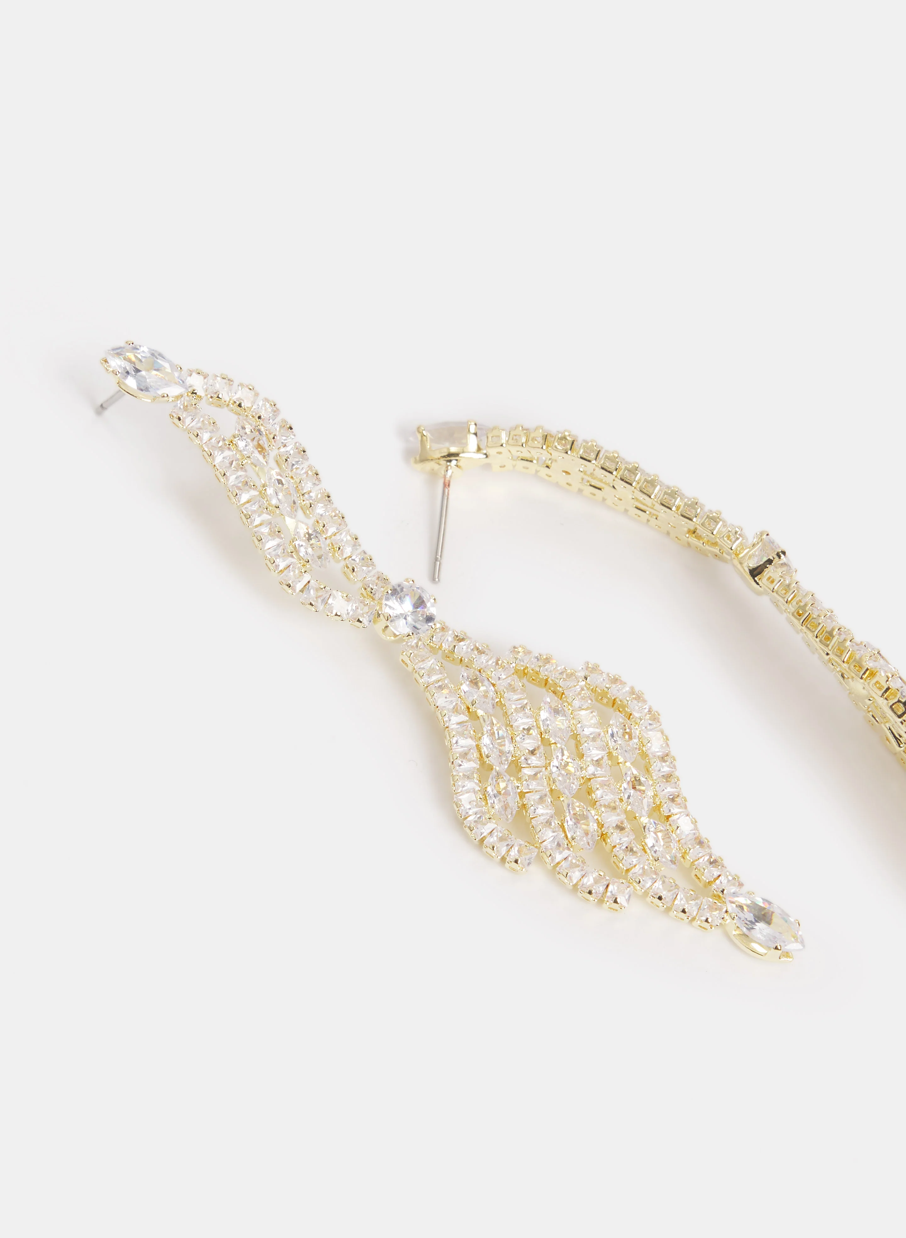 Cubic Zirconia Filigree Earrings - Image 2