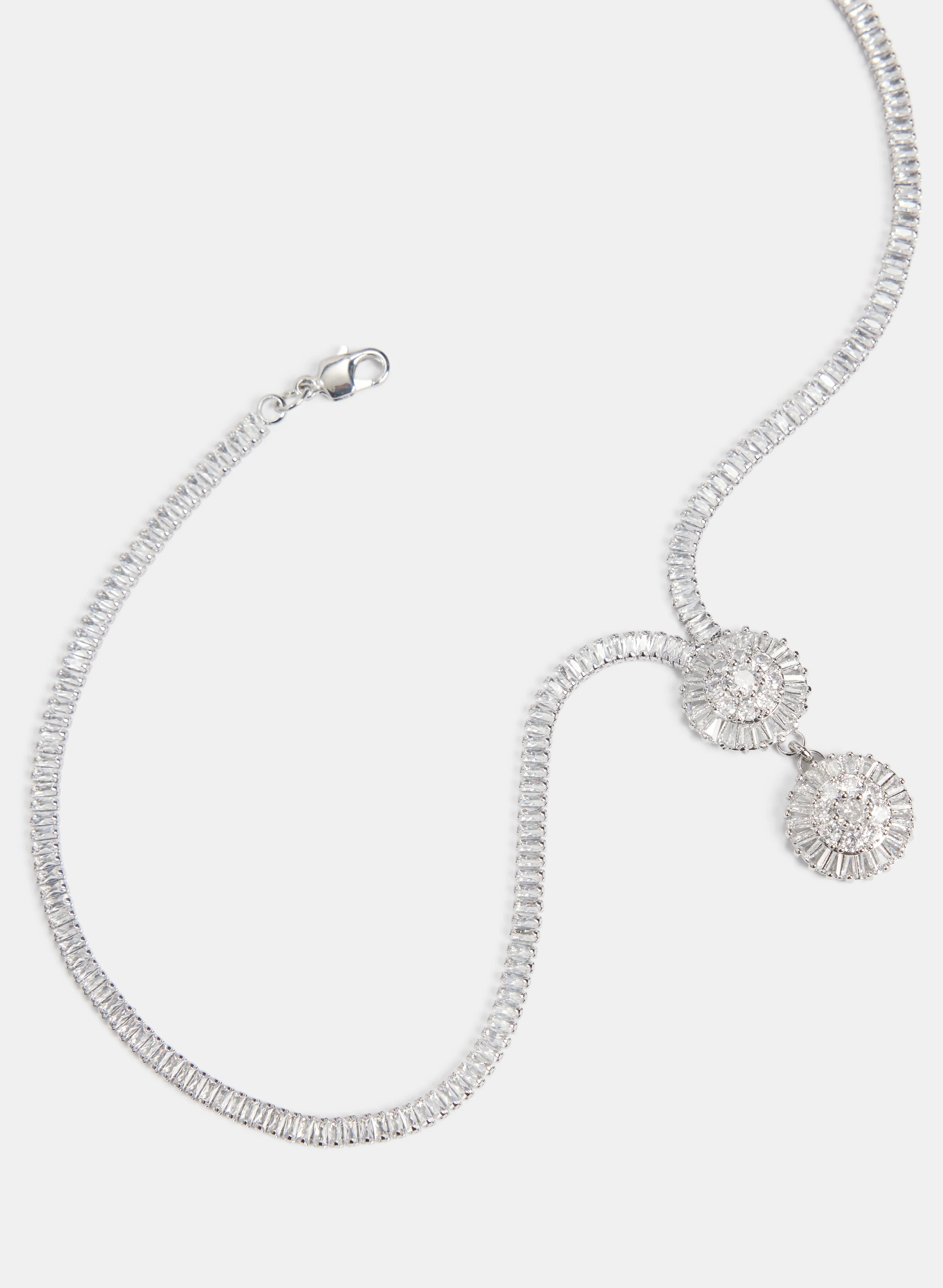 Cubic Zirconia Tiered Drop Necklace - Image 3