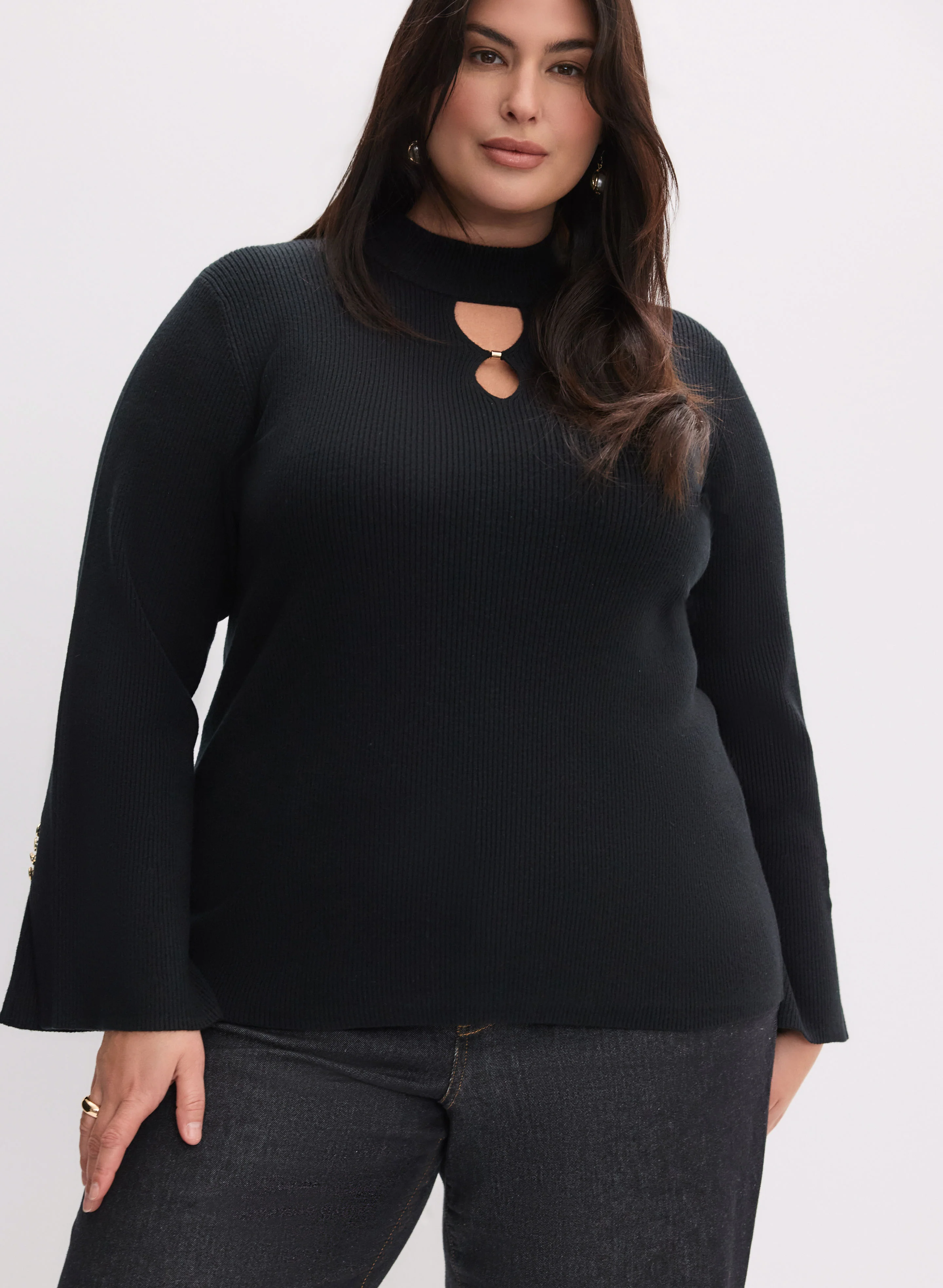 Cutout Ribbed Sweater - Image 2