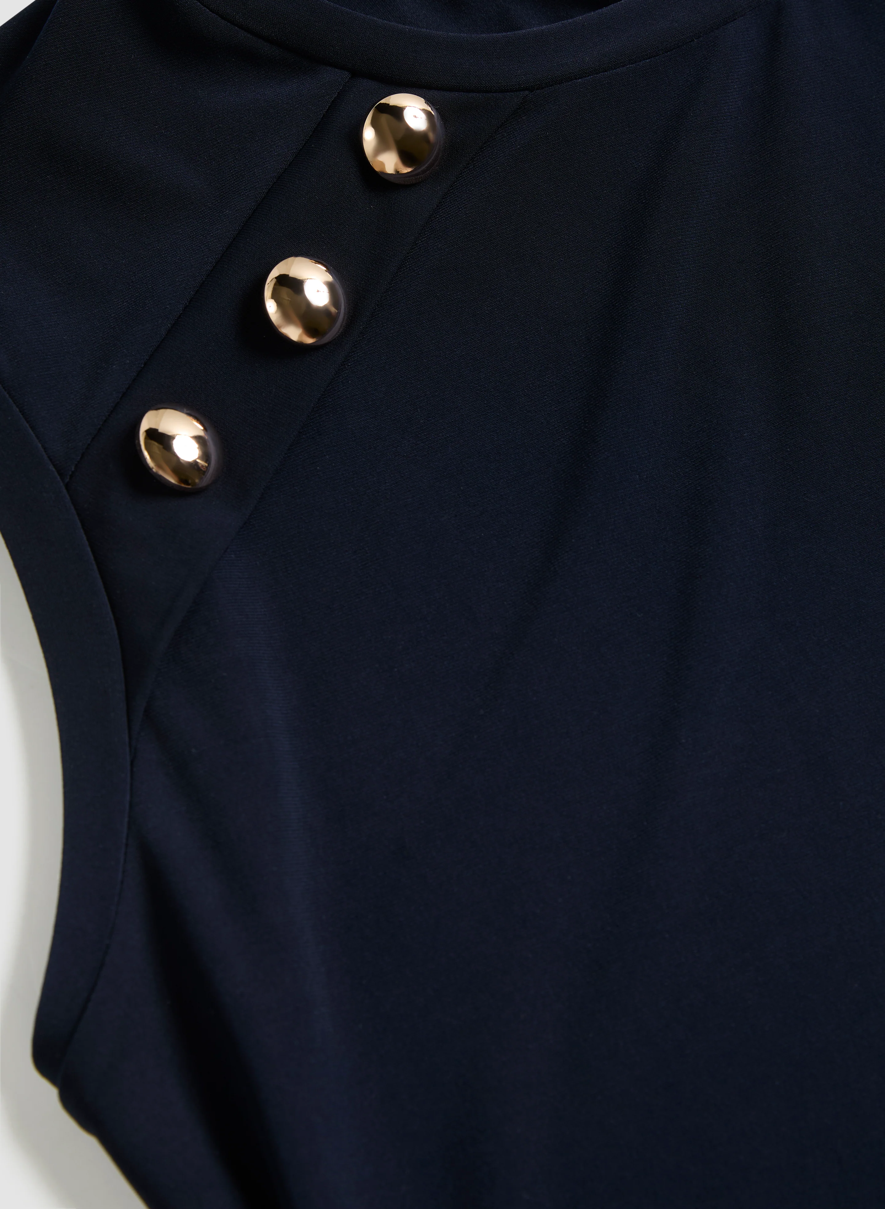 Decorative Button A-Line Dress - Image 7