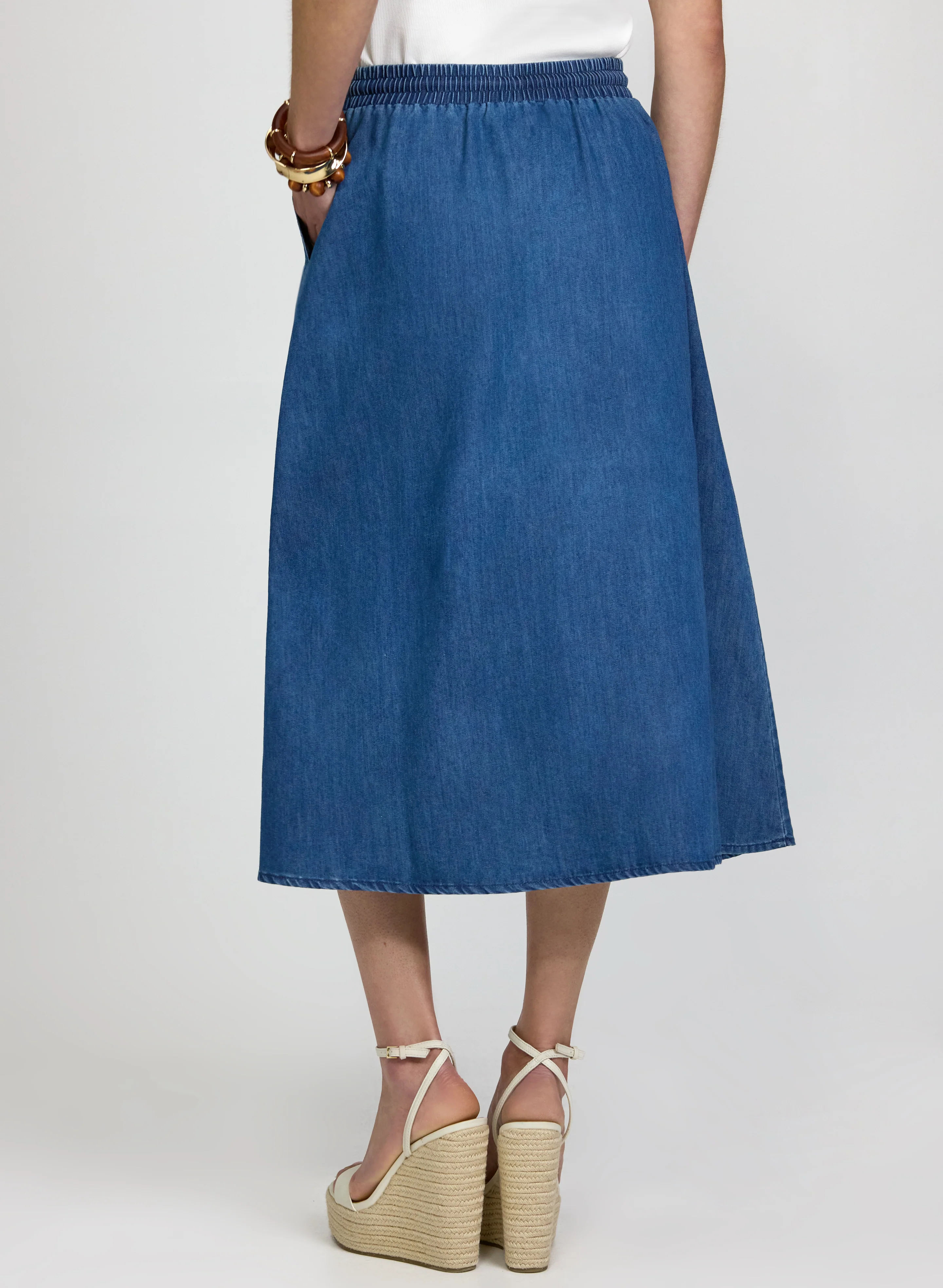 Denim Midi Skirt - Image 4