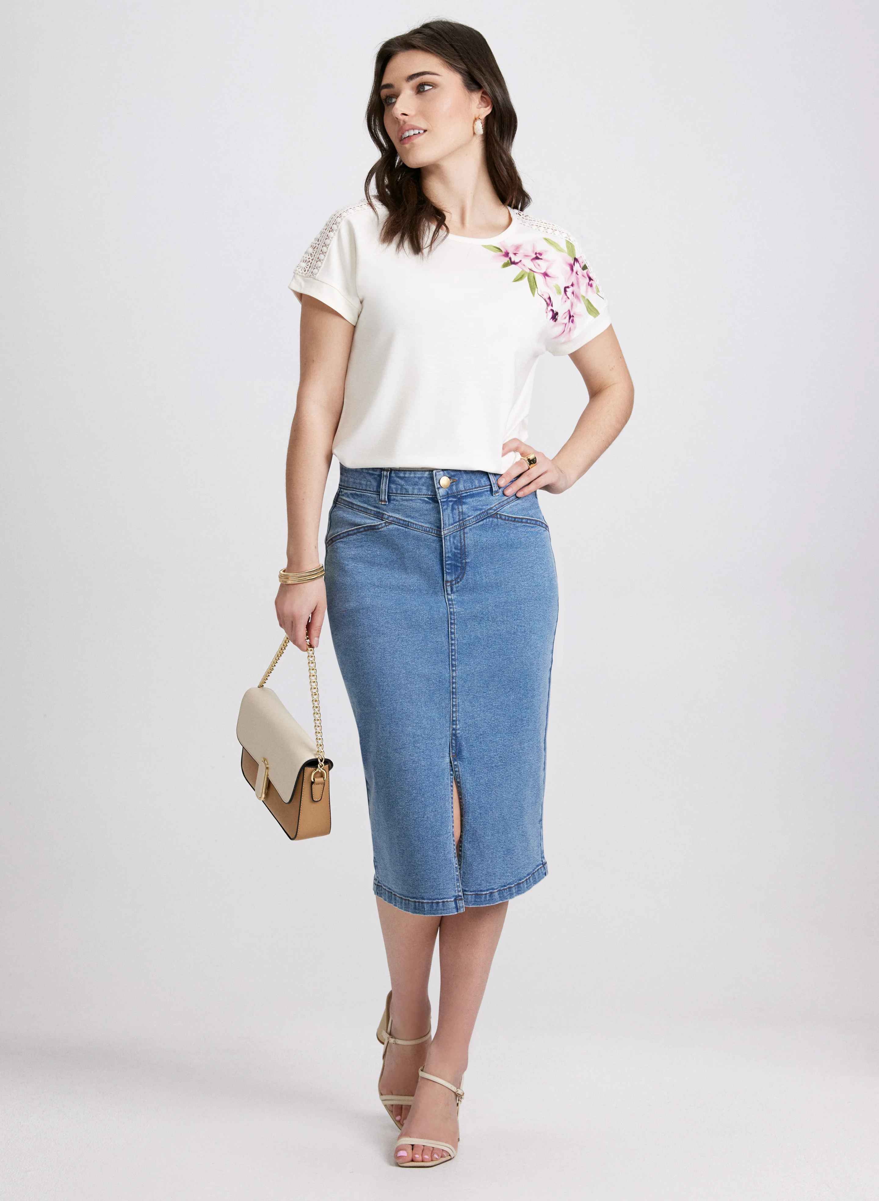 Denim Midi Skirt - Image 3