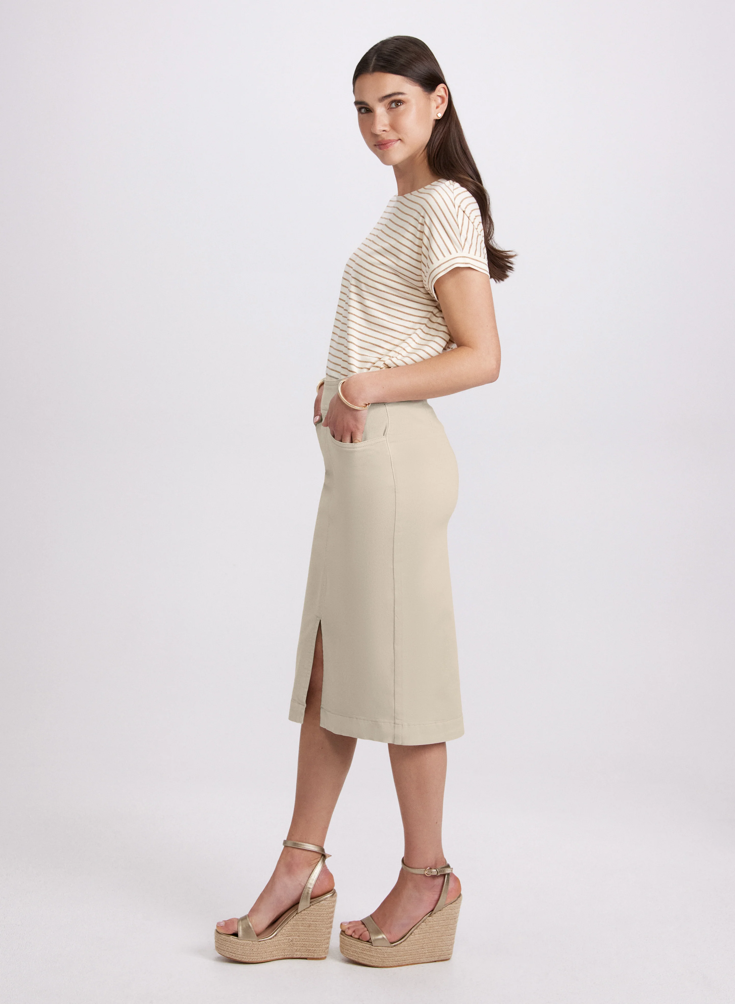 Denim Pencil Skirt - Image 3
