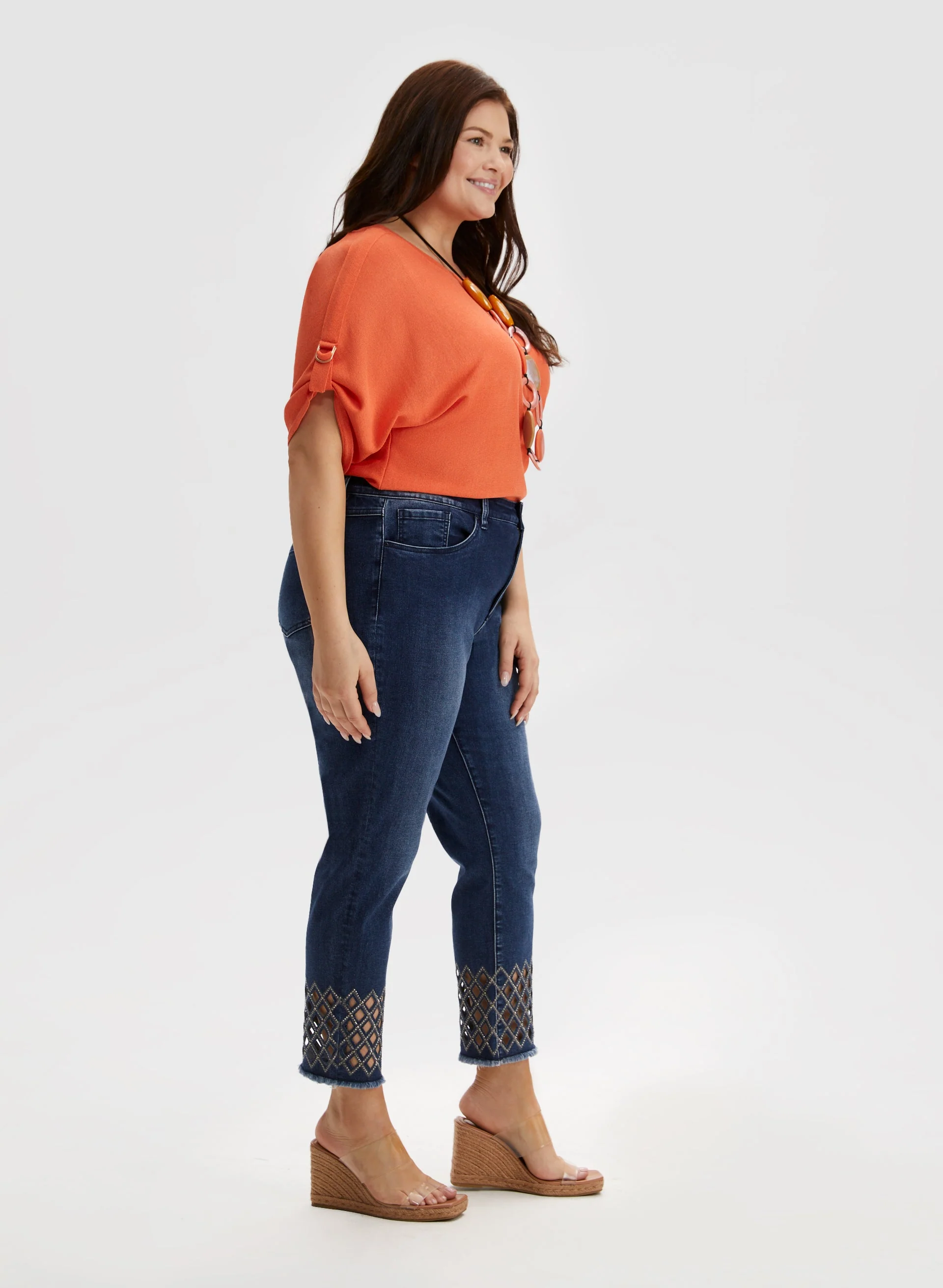 Diamond Cutout Slim Leg Jeans - Image 5