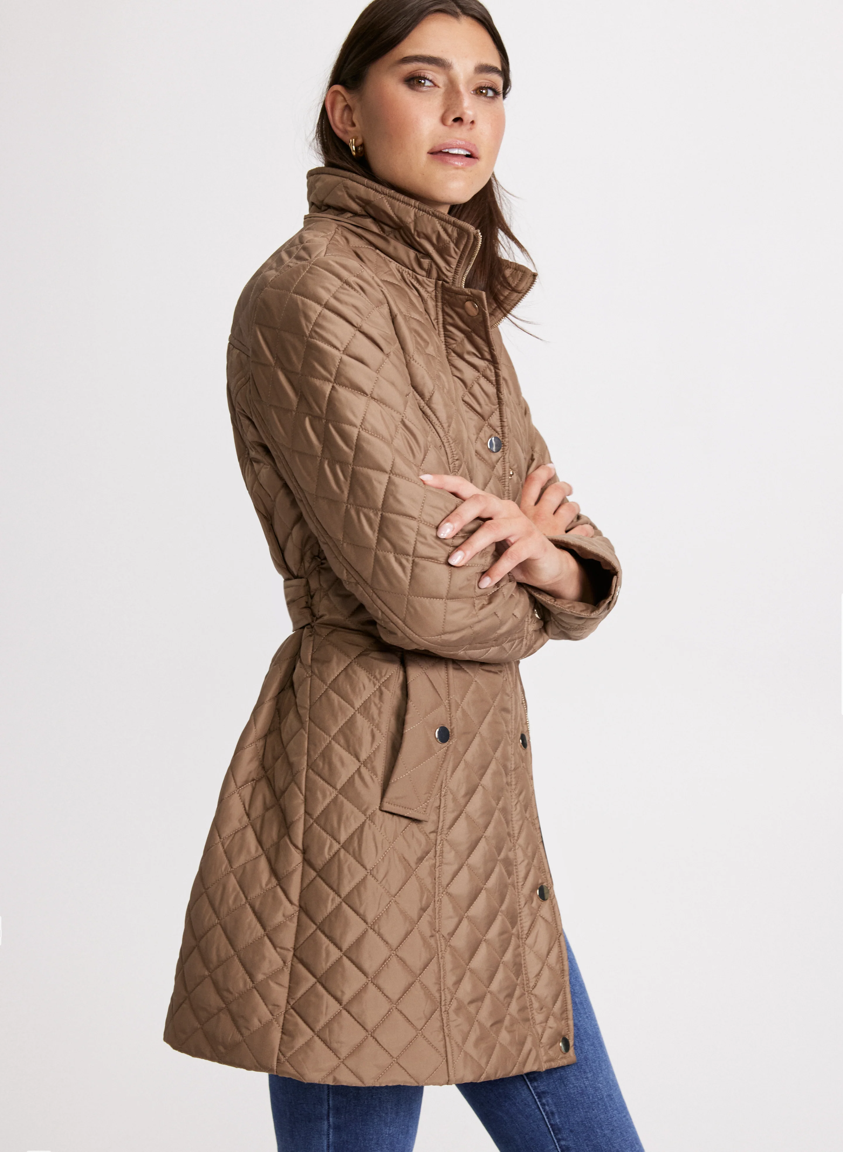 Diamond Quilt Belted Jacket - Image 3
