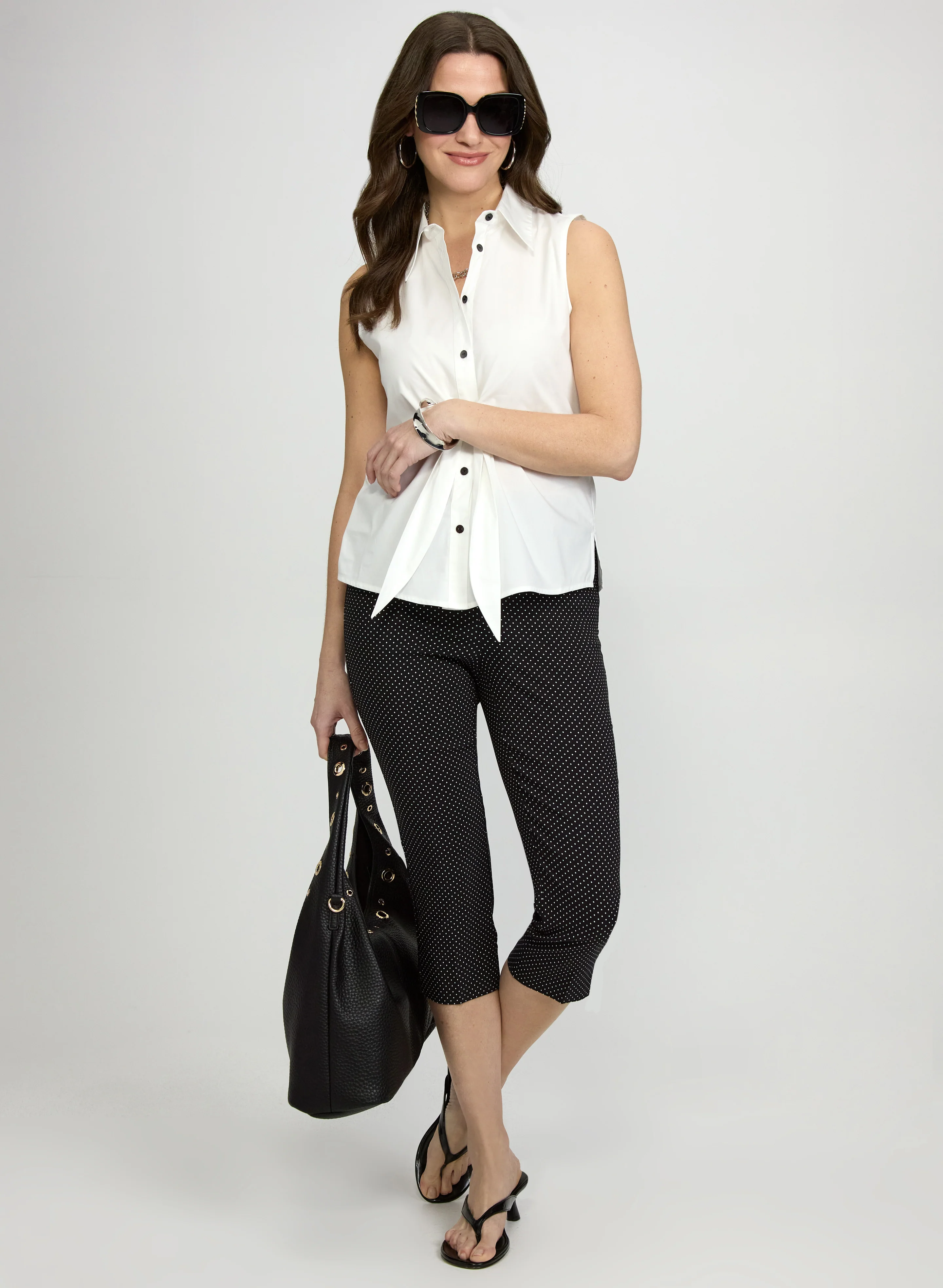 Dot Print Capris - Image 5
