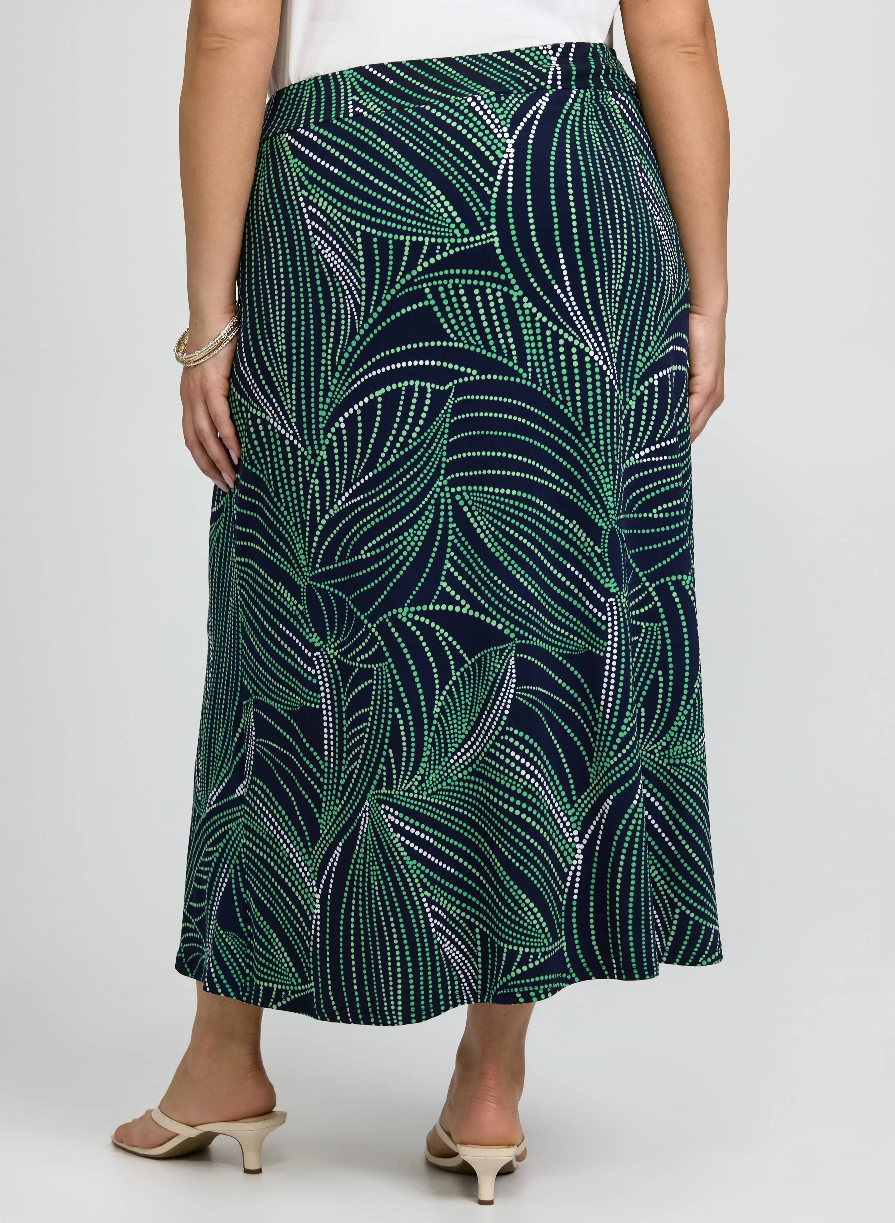 Dotted Leaf Print Skirt - Image 5