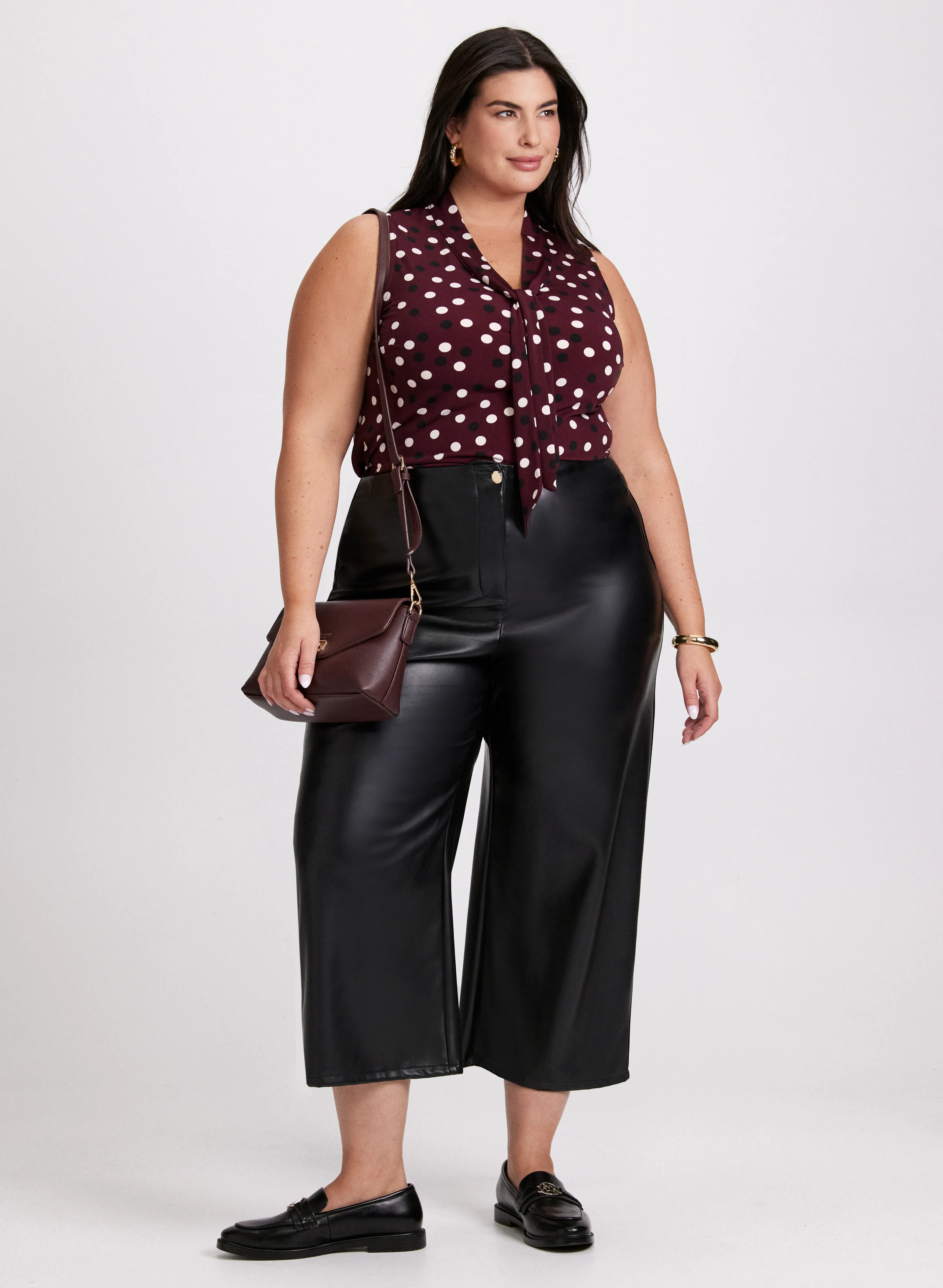 Dotted Tie-Neck Top - Image 3