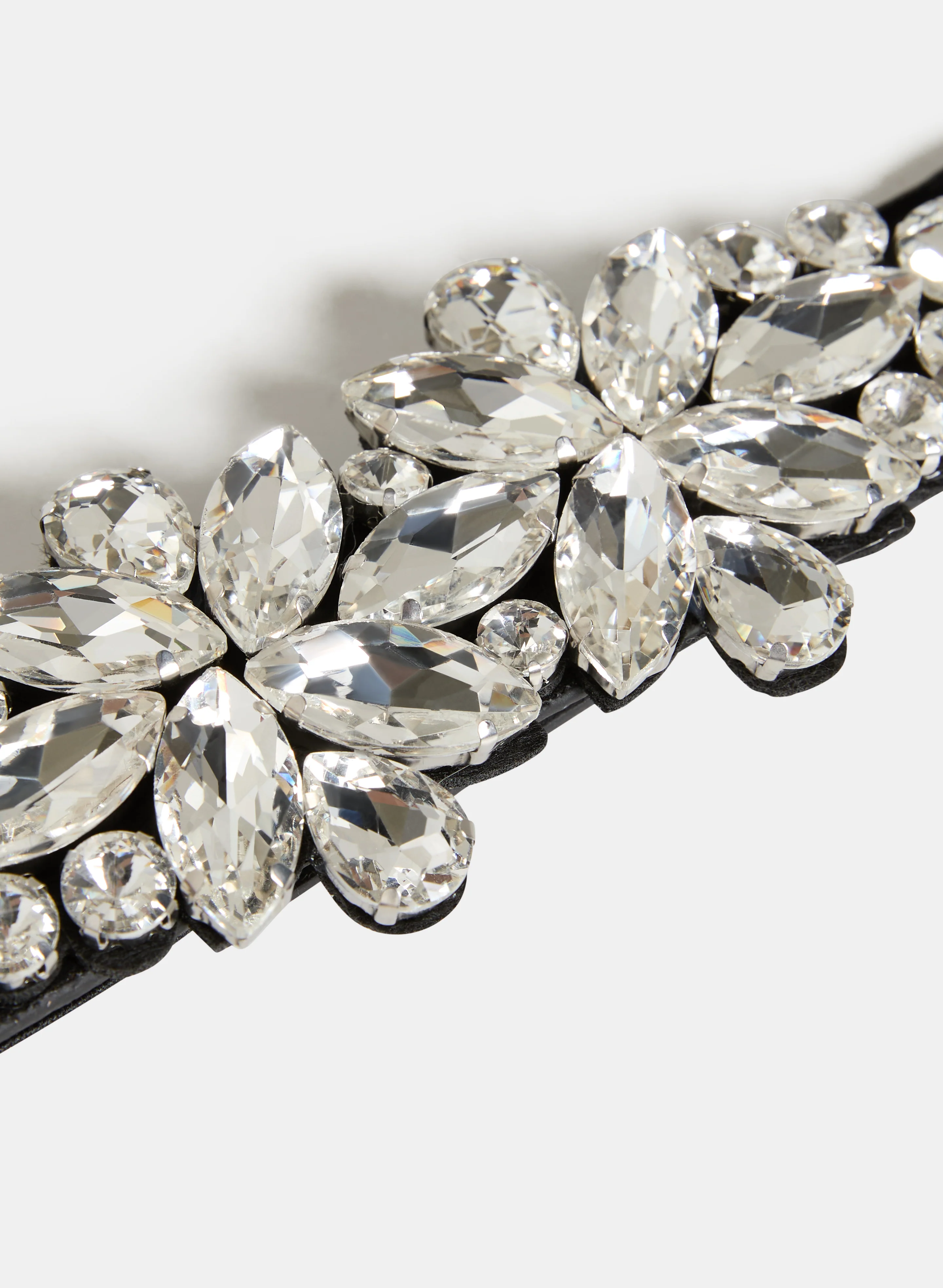 Double Rhinestone Flower Elastic Belt - Image 3