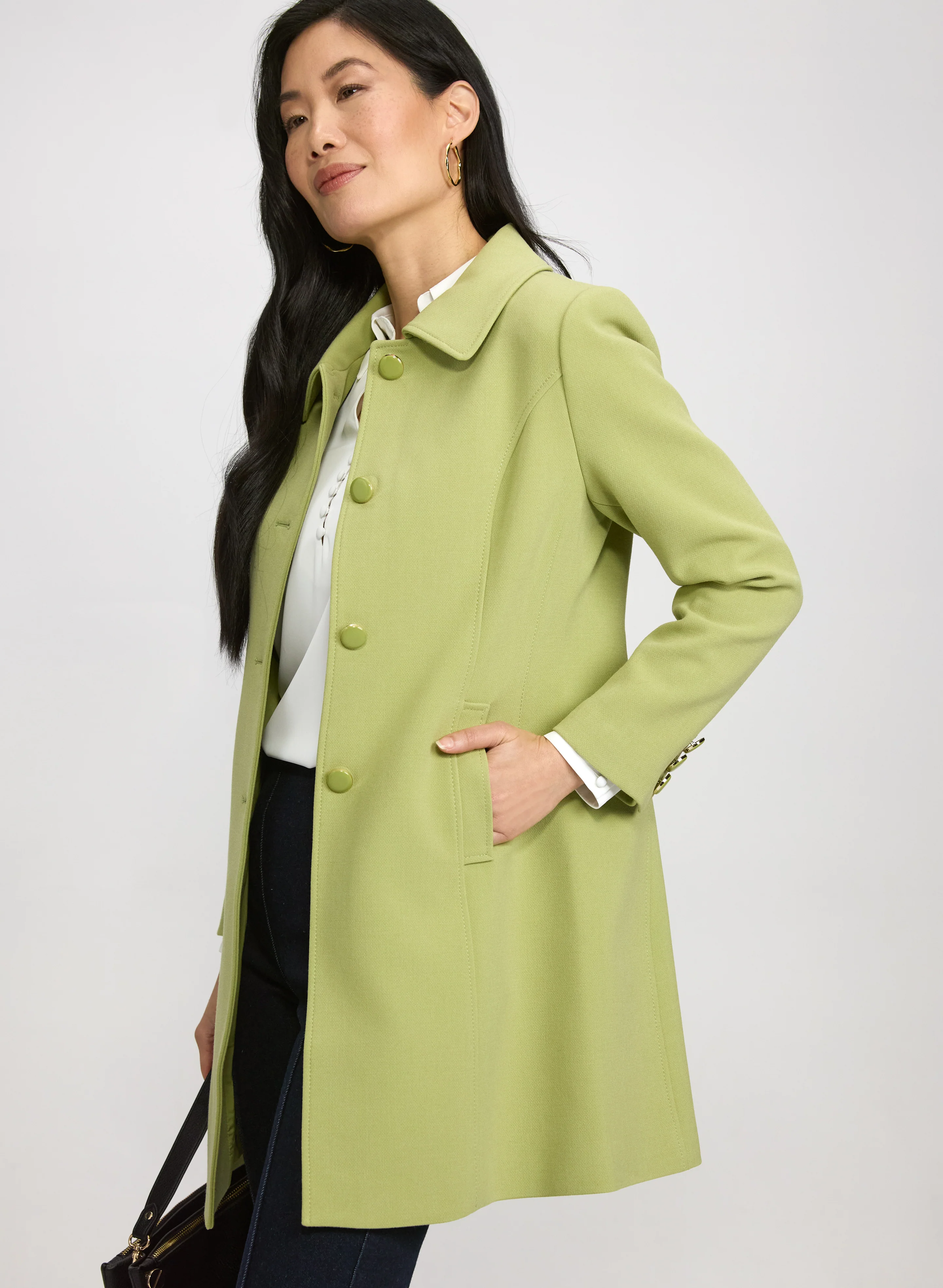 Double Twill Button-Down Coat