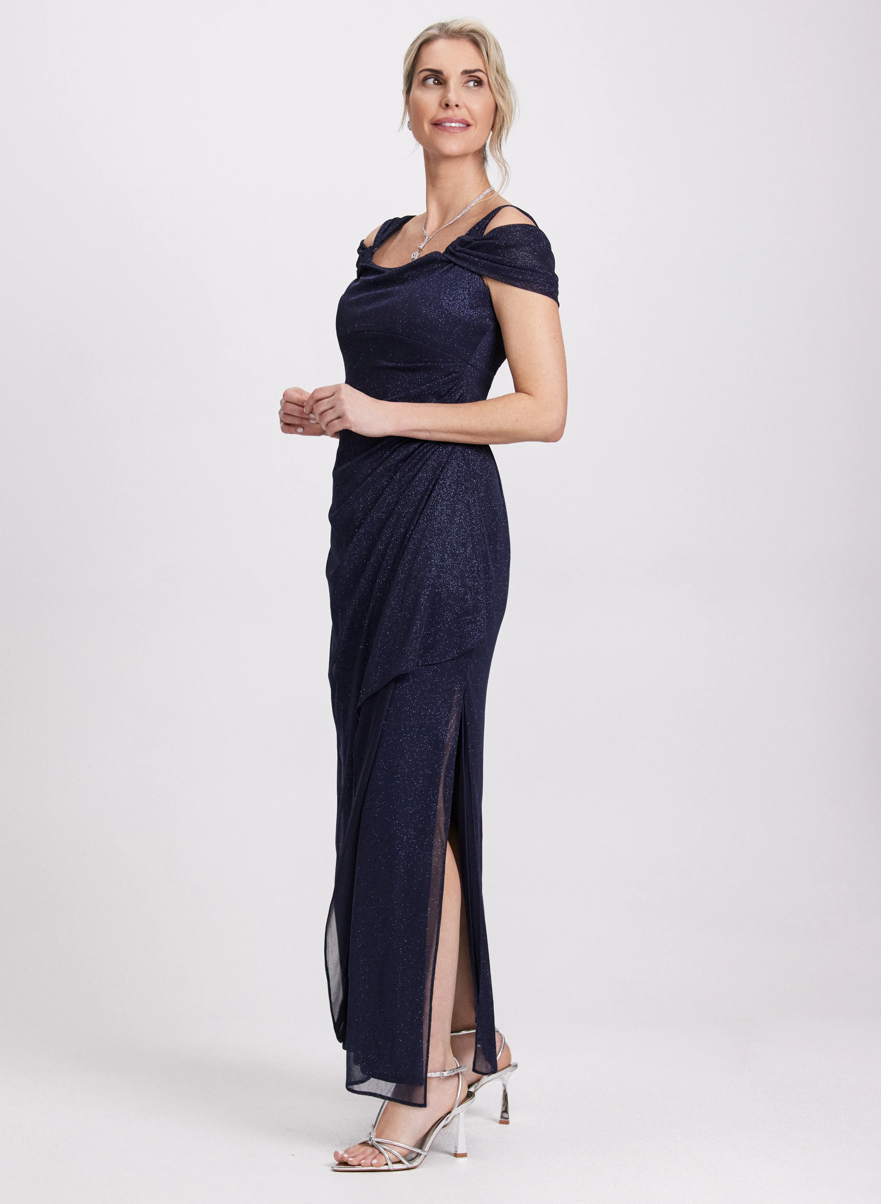 Draped Glitter Dress - Image 3