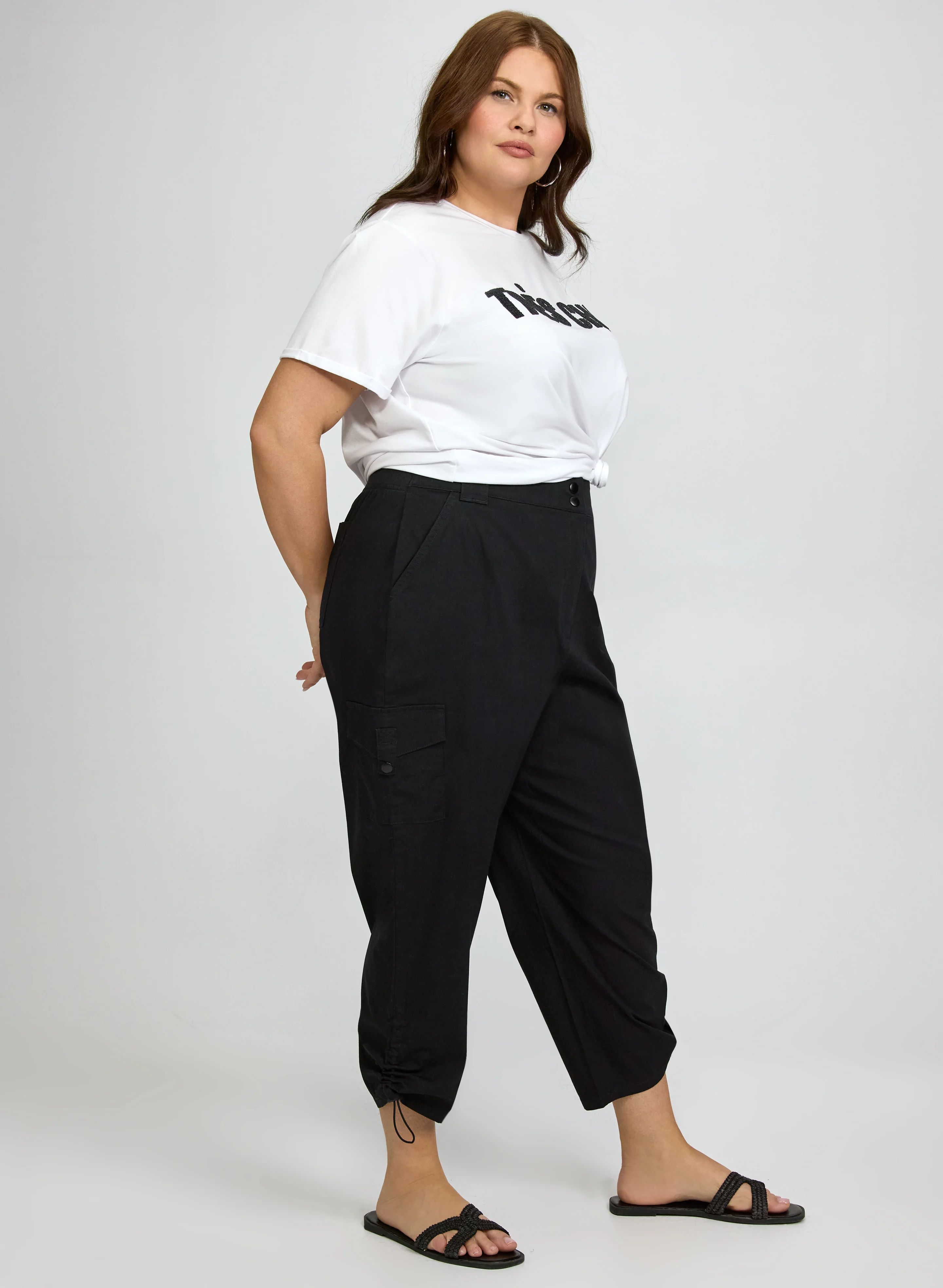 Drawstring Hem Capris - Image 5
