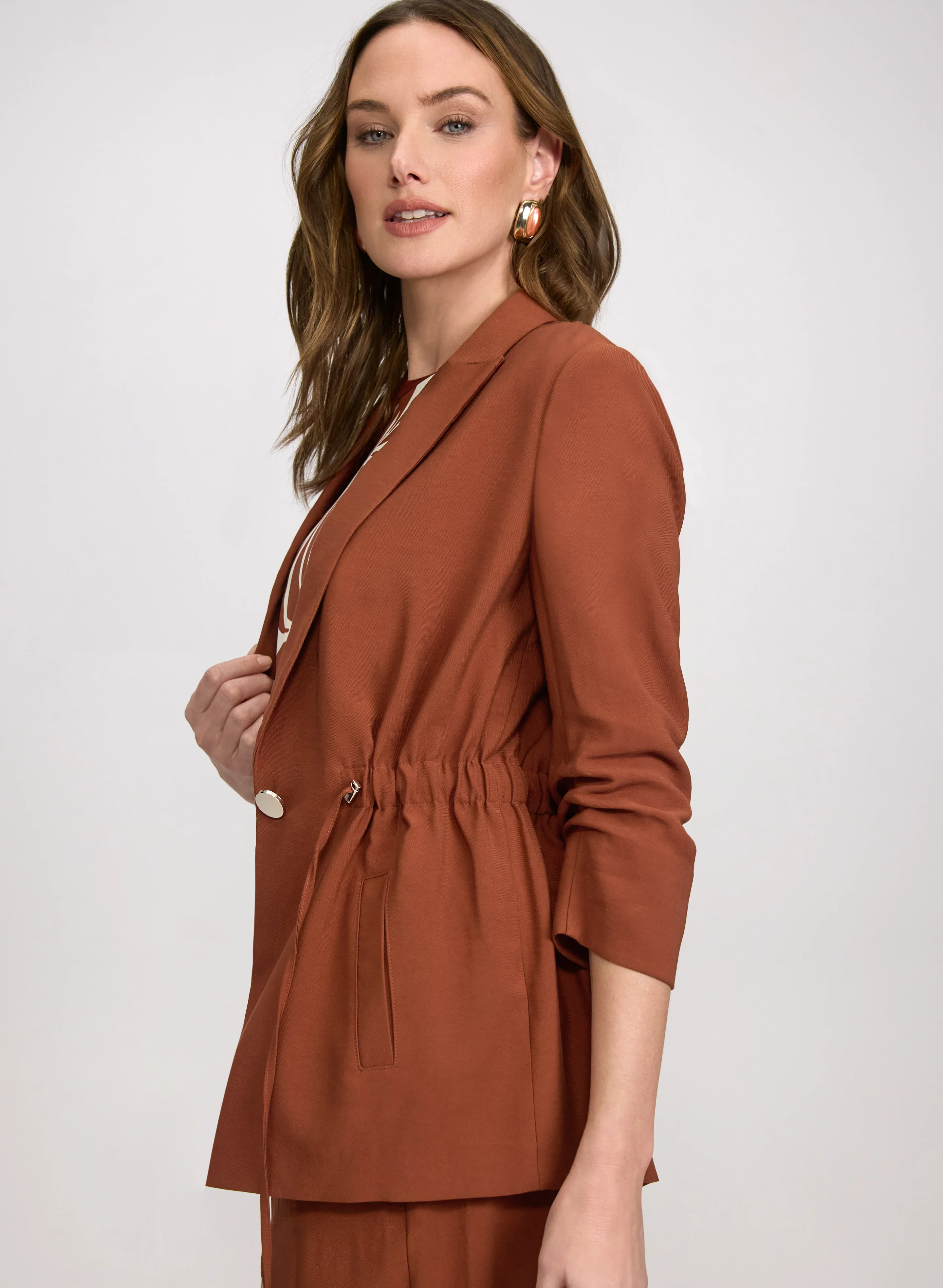 Drawstring Waist Blazer - Image 3
