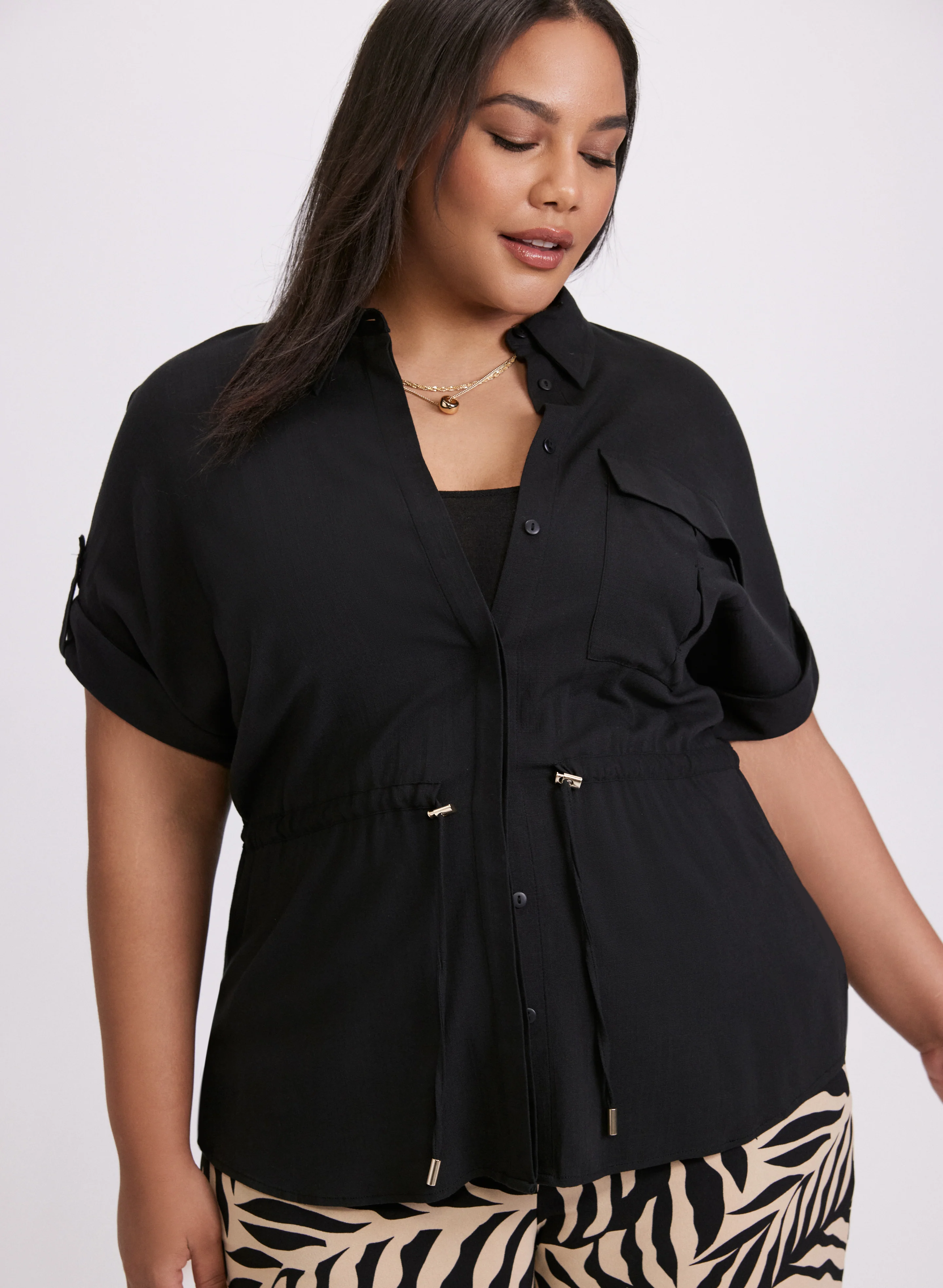Drawstring Waist Blouse - Image 4