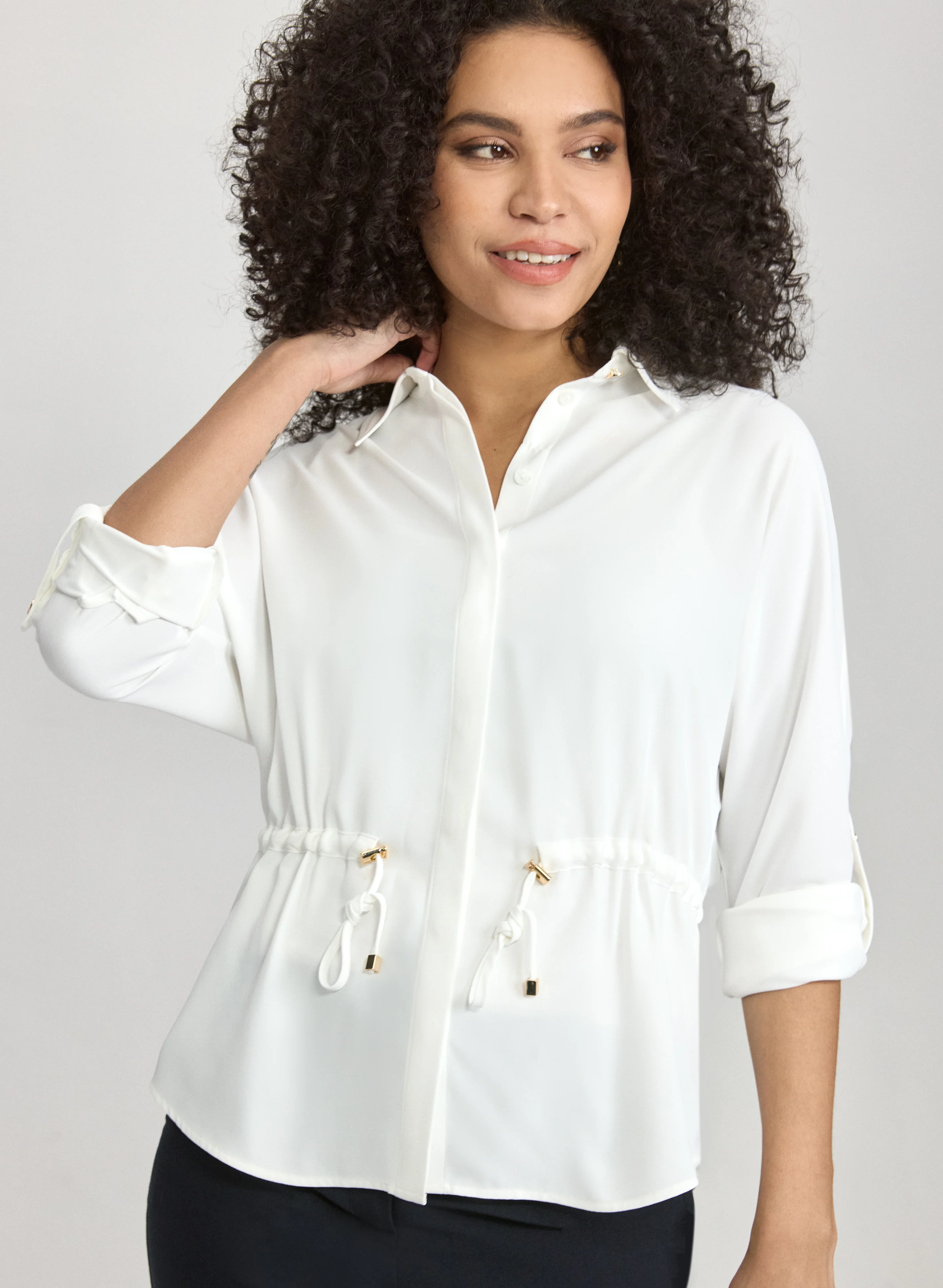 Drawstring Waist Blouse