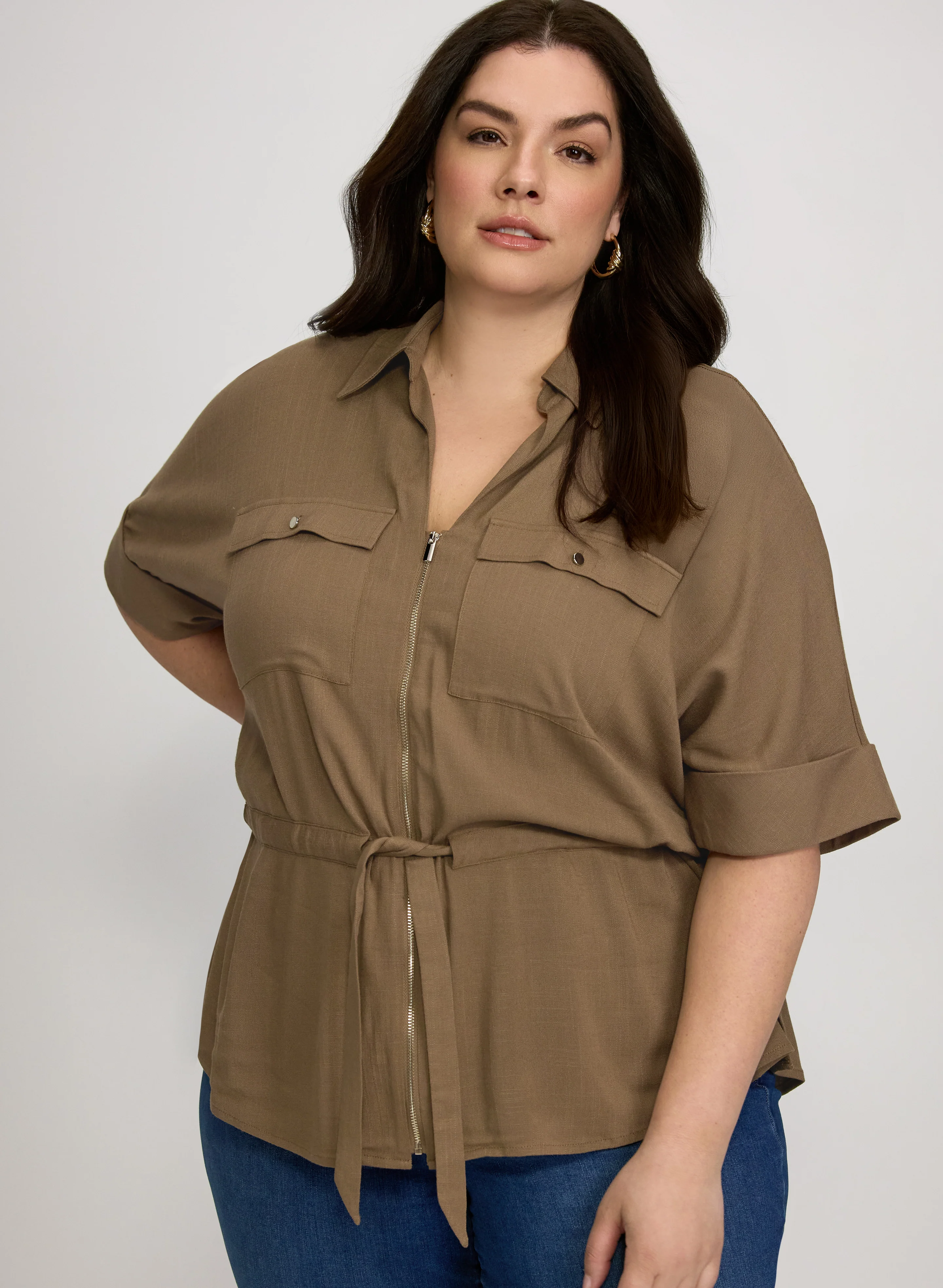 Drawstring Waist Blouse