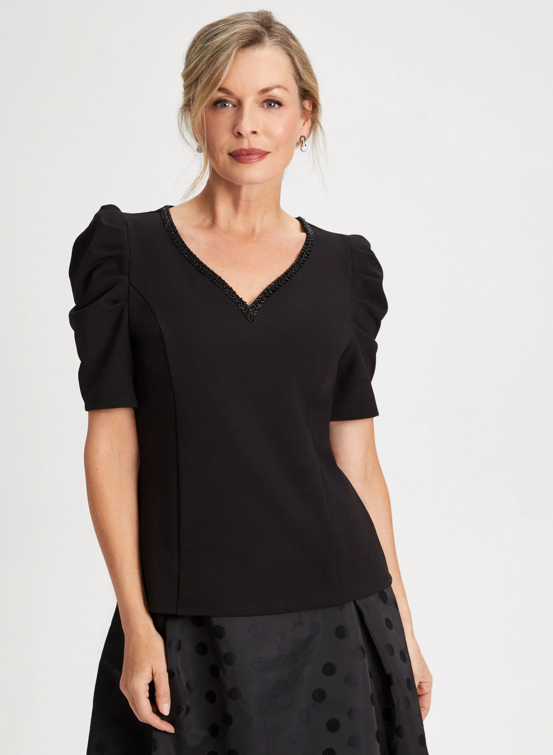 Beaded Puff Sleeve Top - Image 5