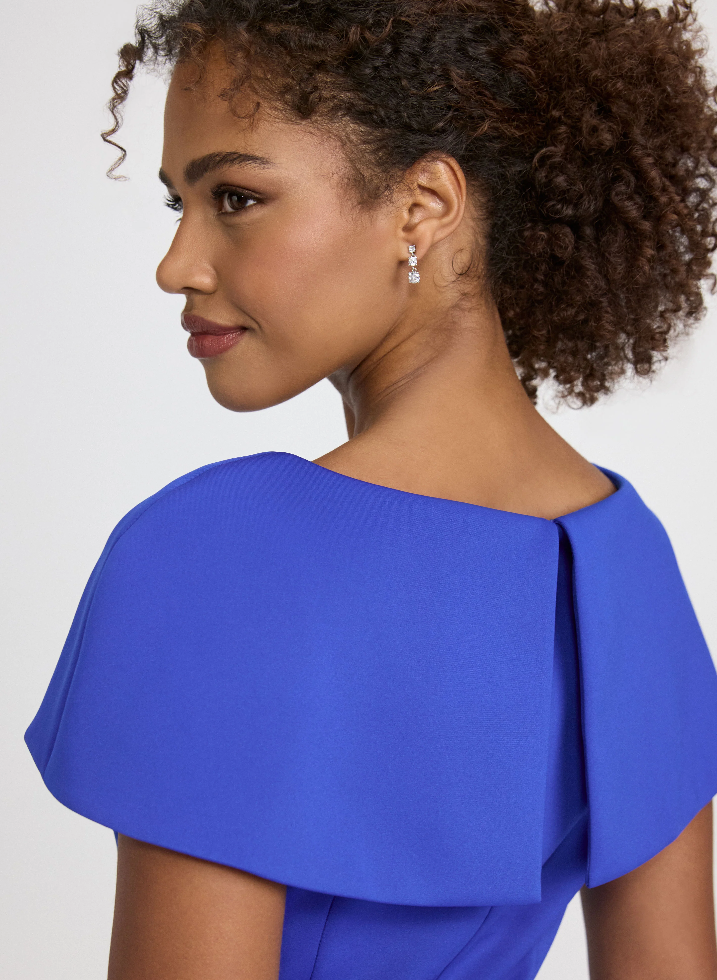 Embellished Capelet Sleeve Dress - Image 3