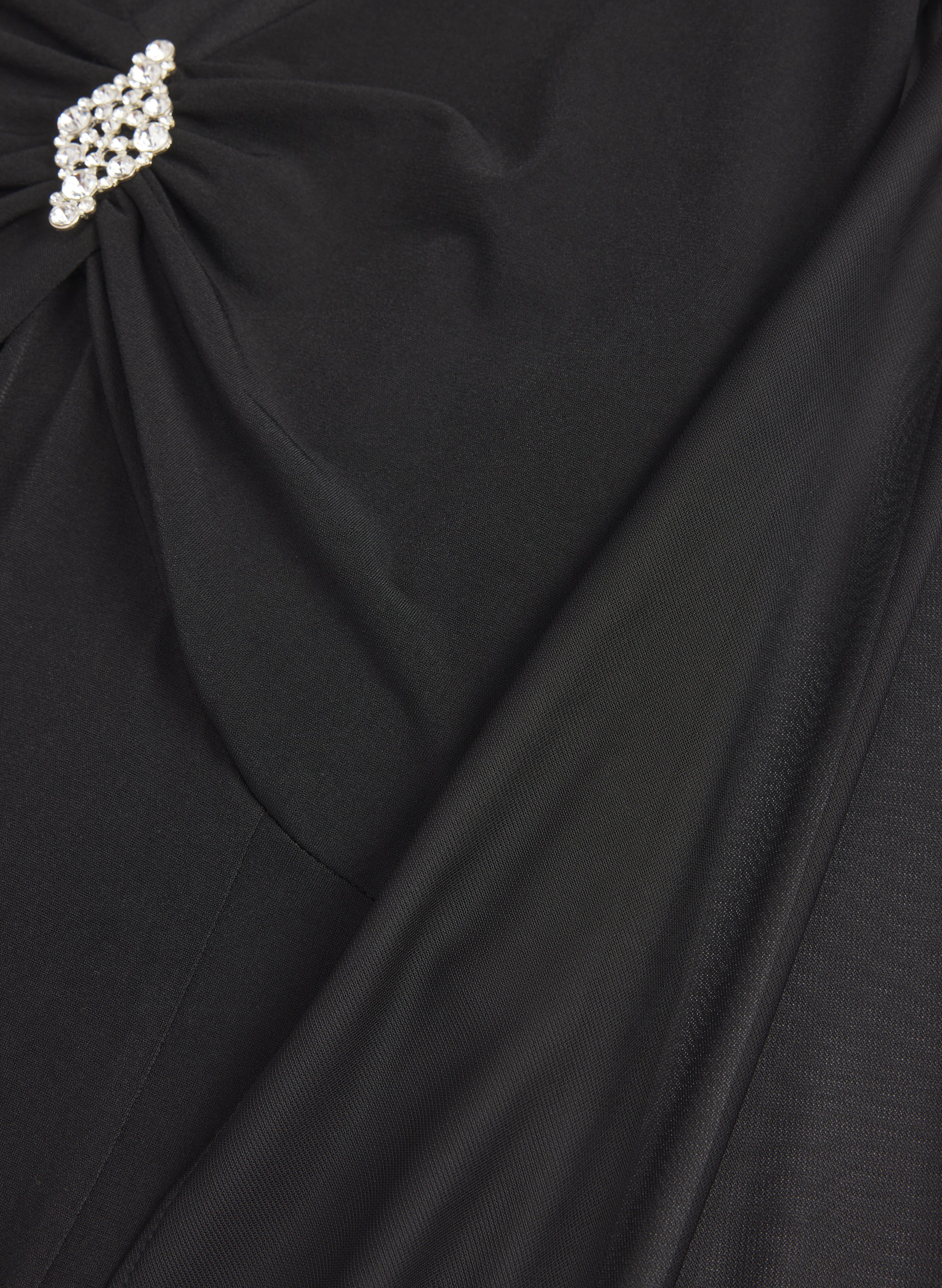 Embellished Chiffon Cape Dress - Image 7