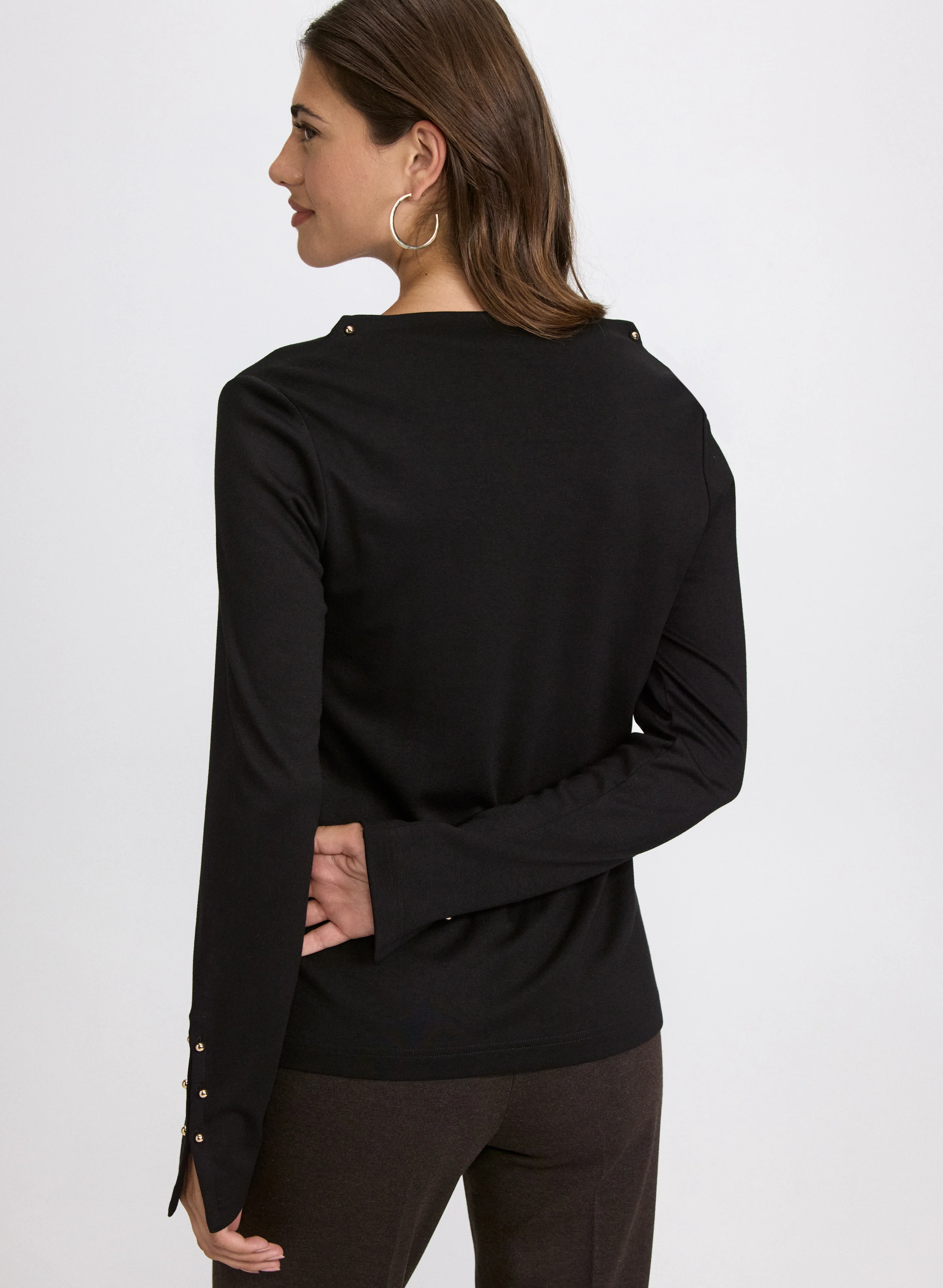 Embellished Cowl Neck Top - Image 4