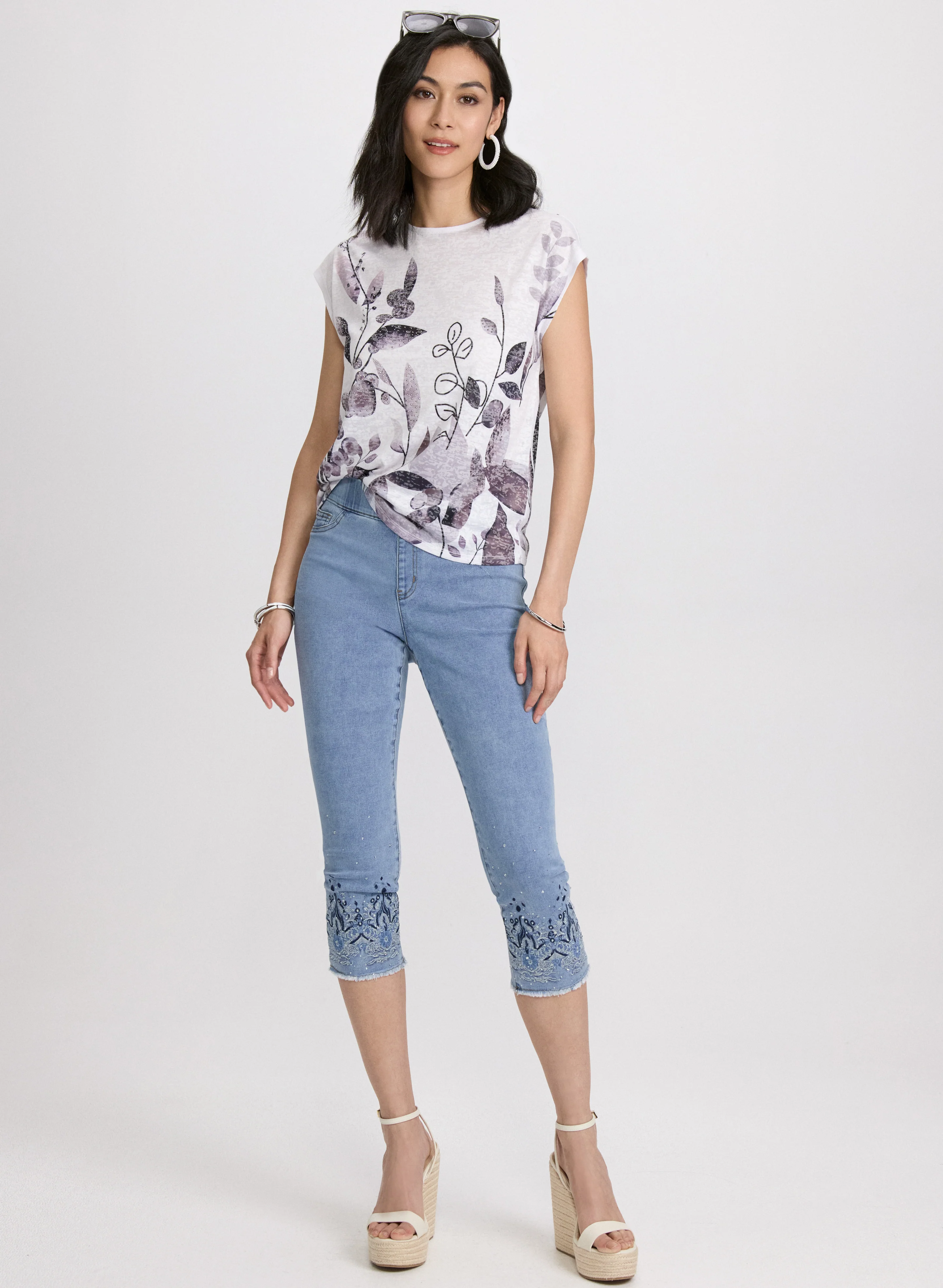 Embellished Denim Capris - Image 3