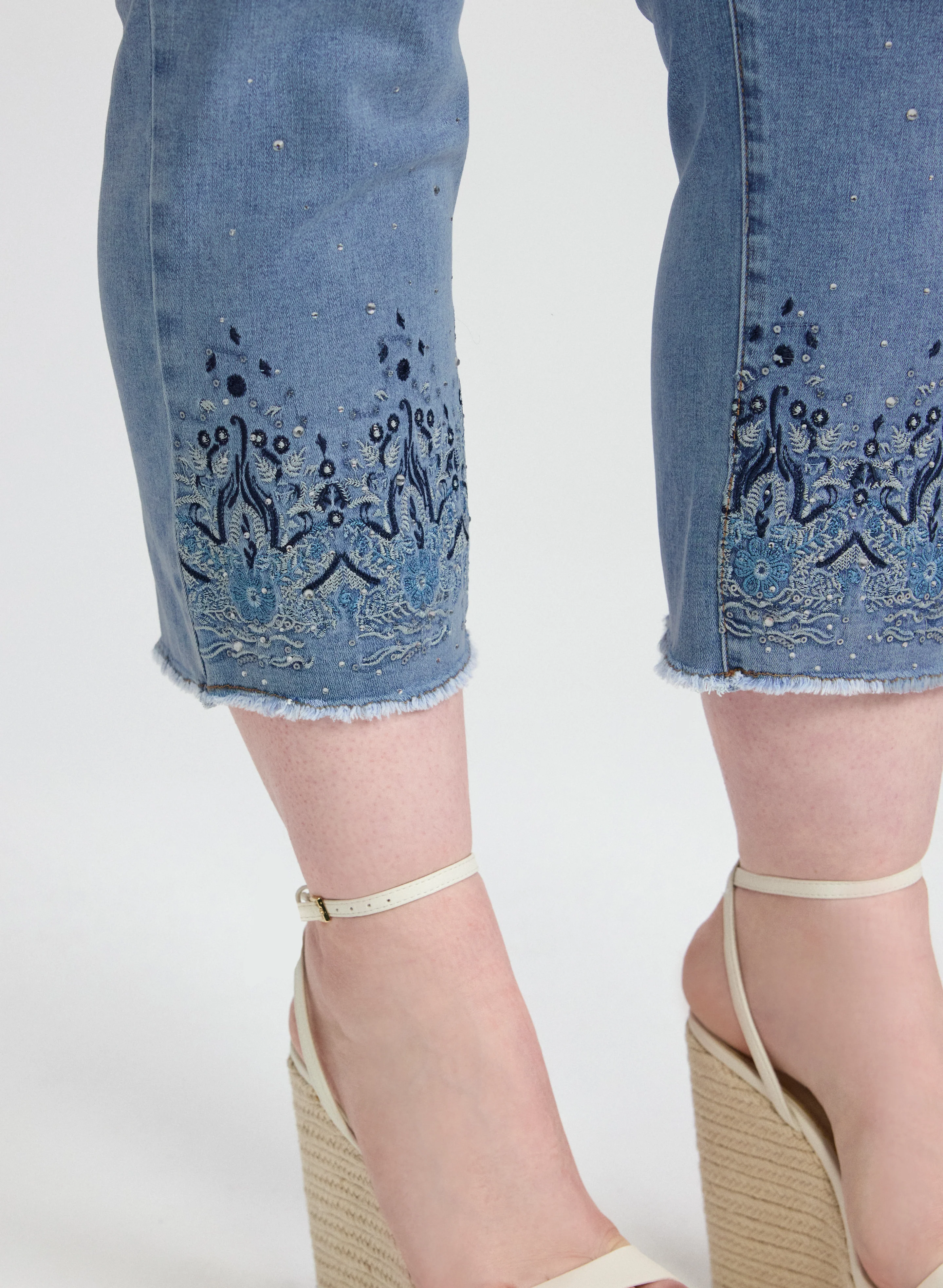 Embellished Denim Capris - Image 2