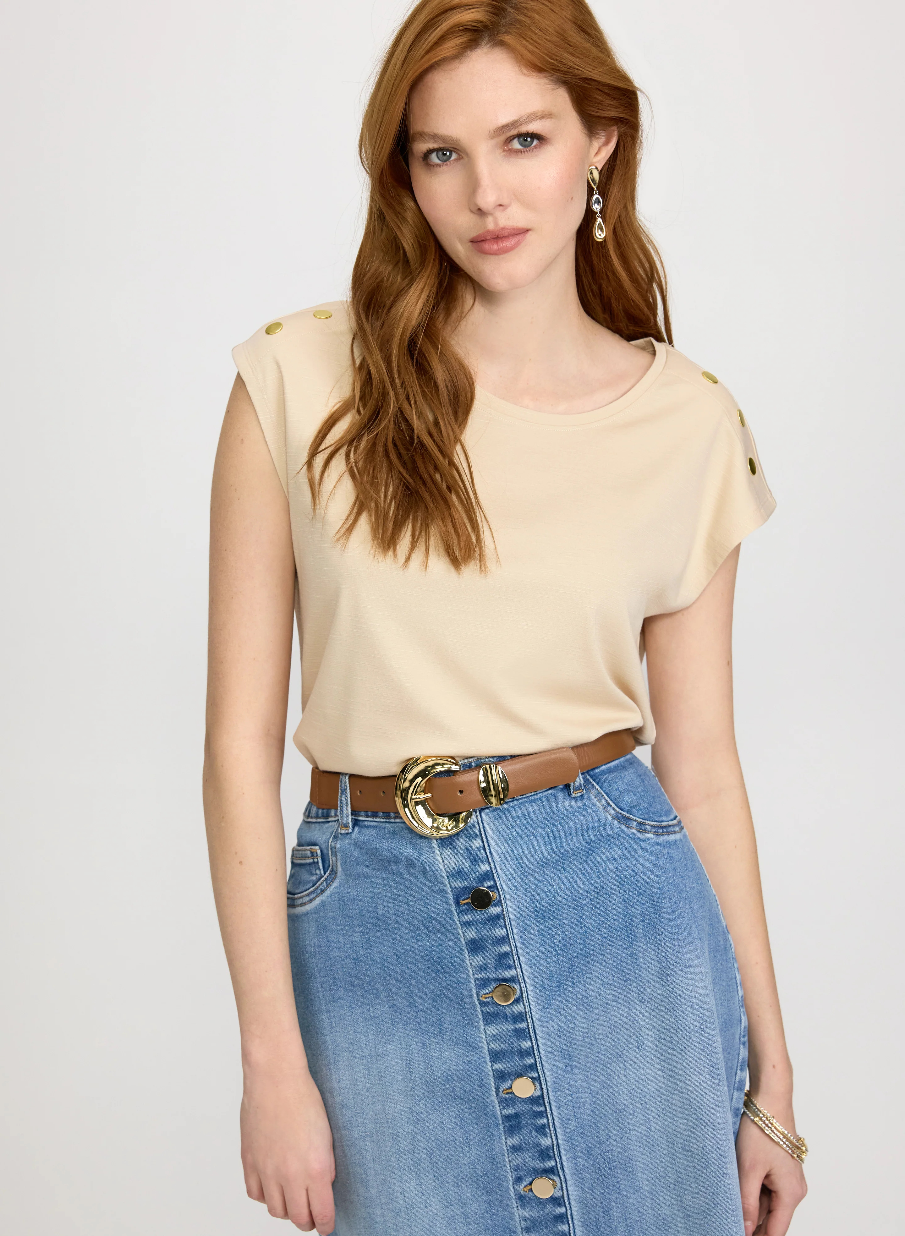 Embellished Drop Shoulder T-Shirt
