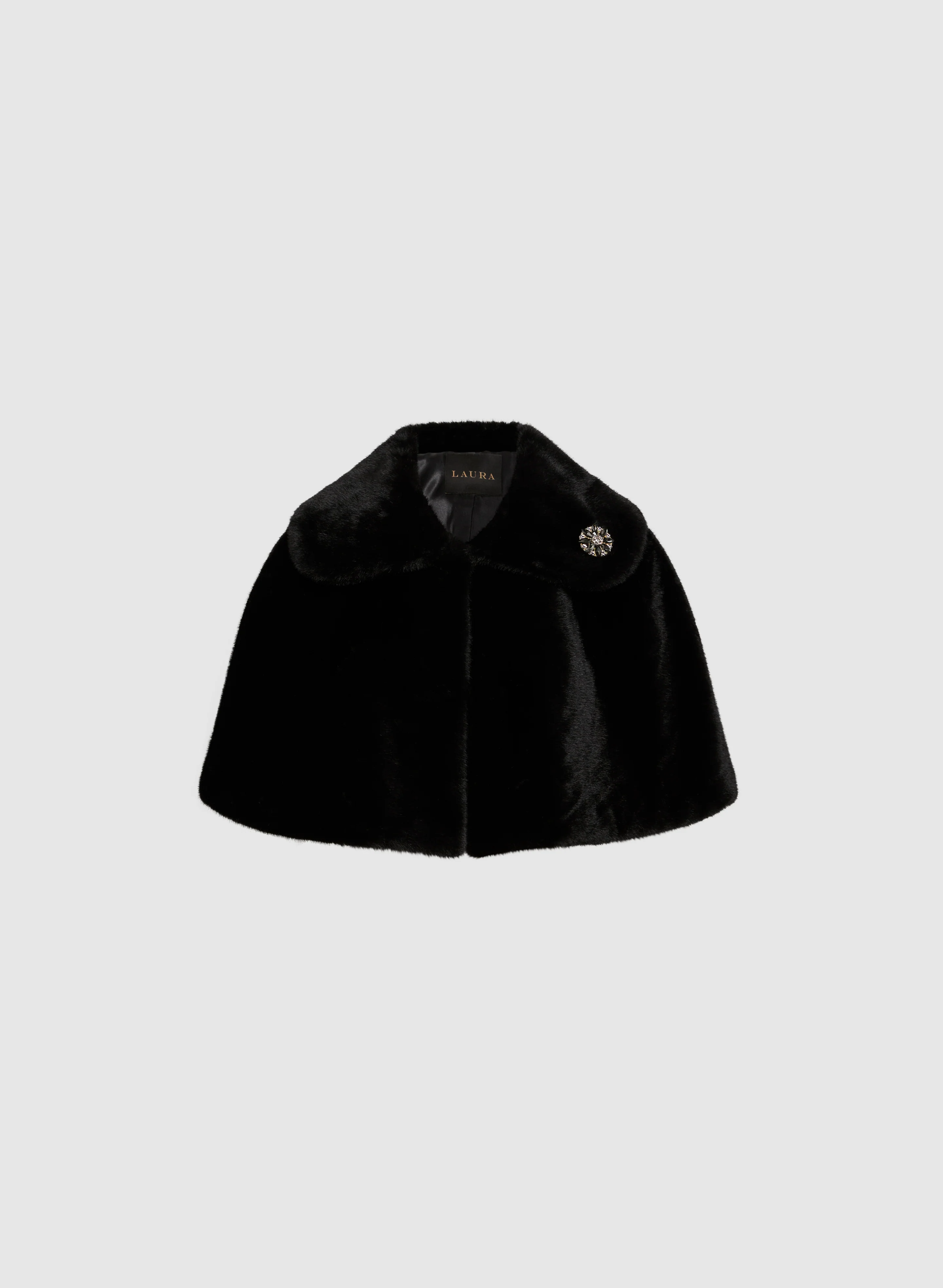Embellished Faux Fur Cape - Image 6