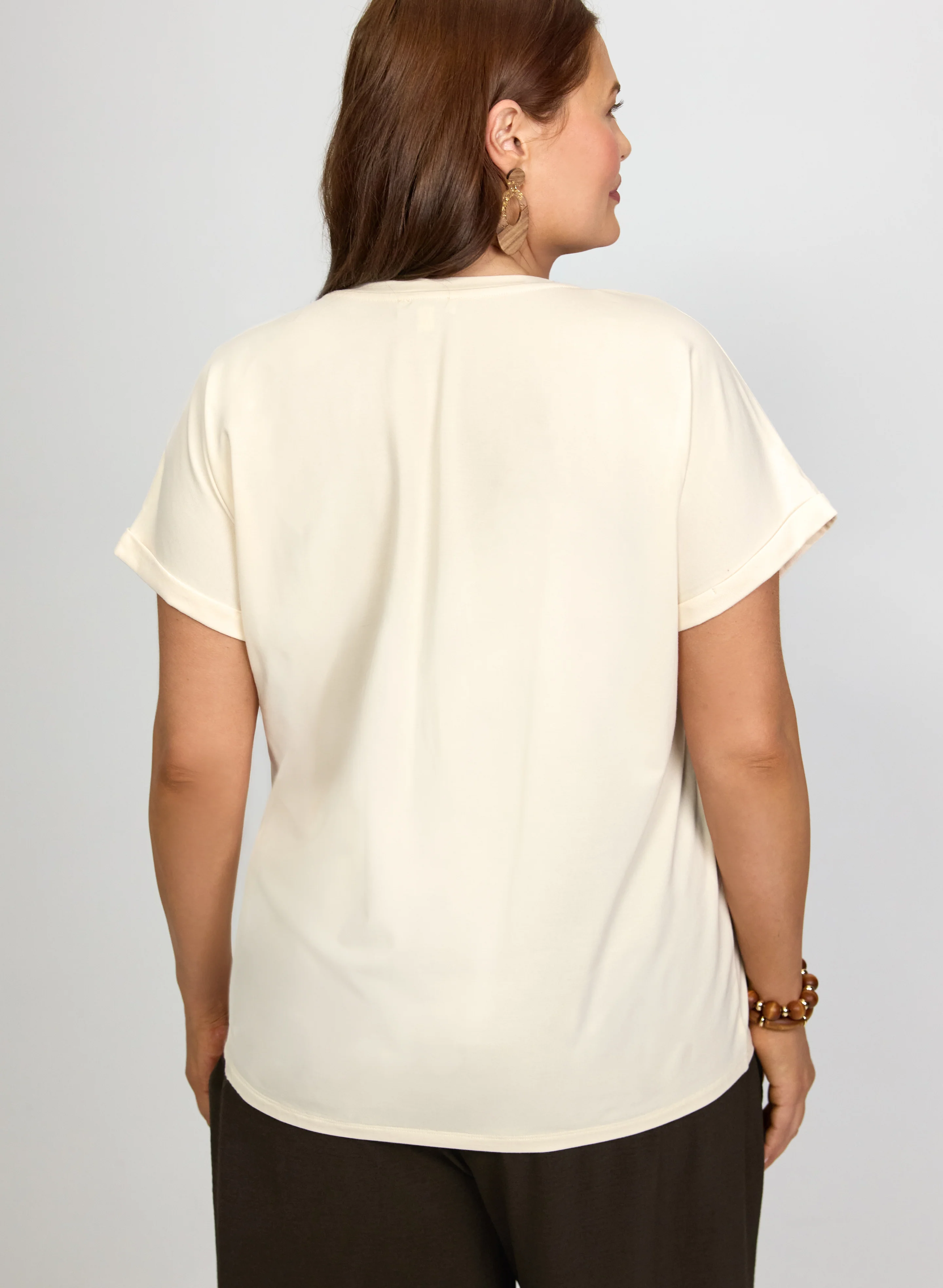 Embellished Floral Appliqué T-Shirt - Image 3