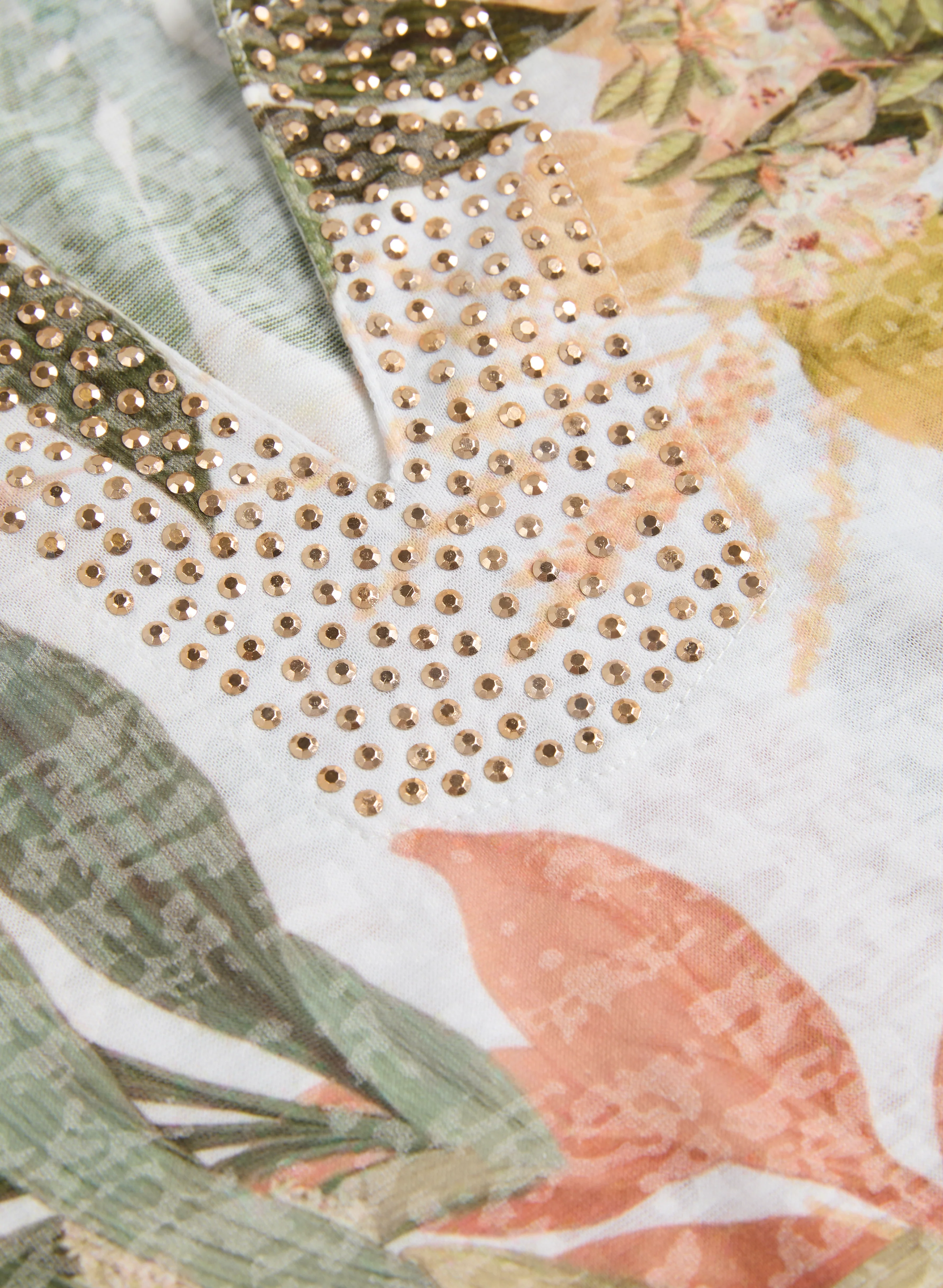 Embellished Floral Burnout T-Shirt - Image 7