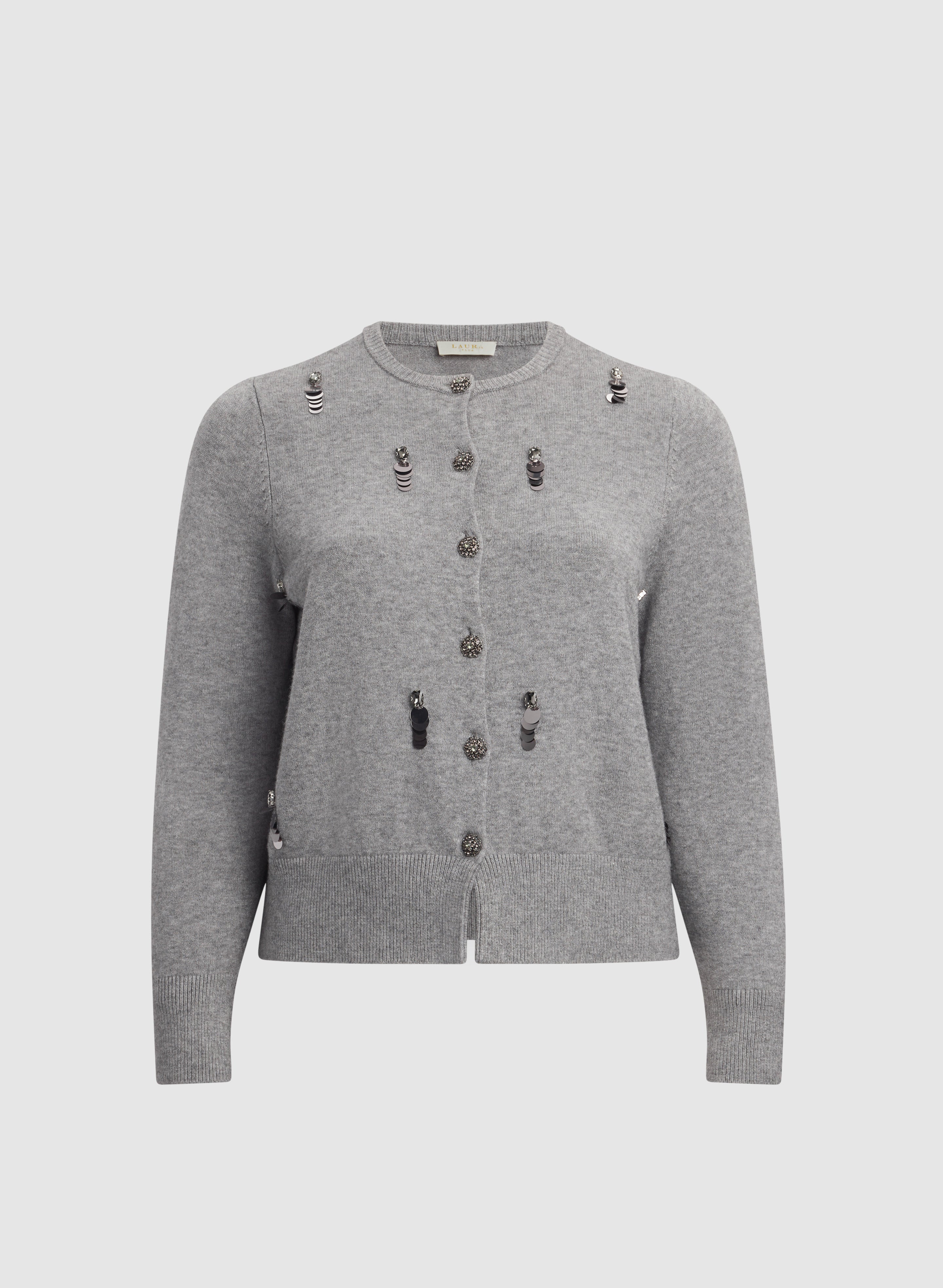Embellished Jeweled Button Cardigan - Image 7