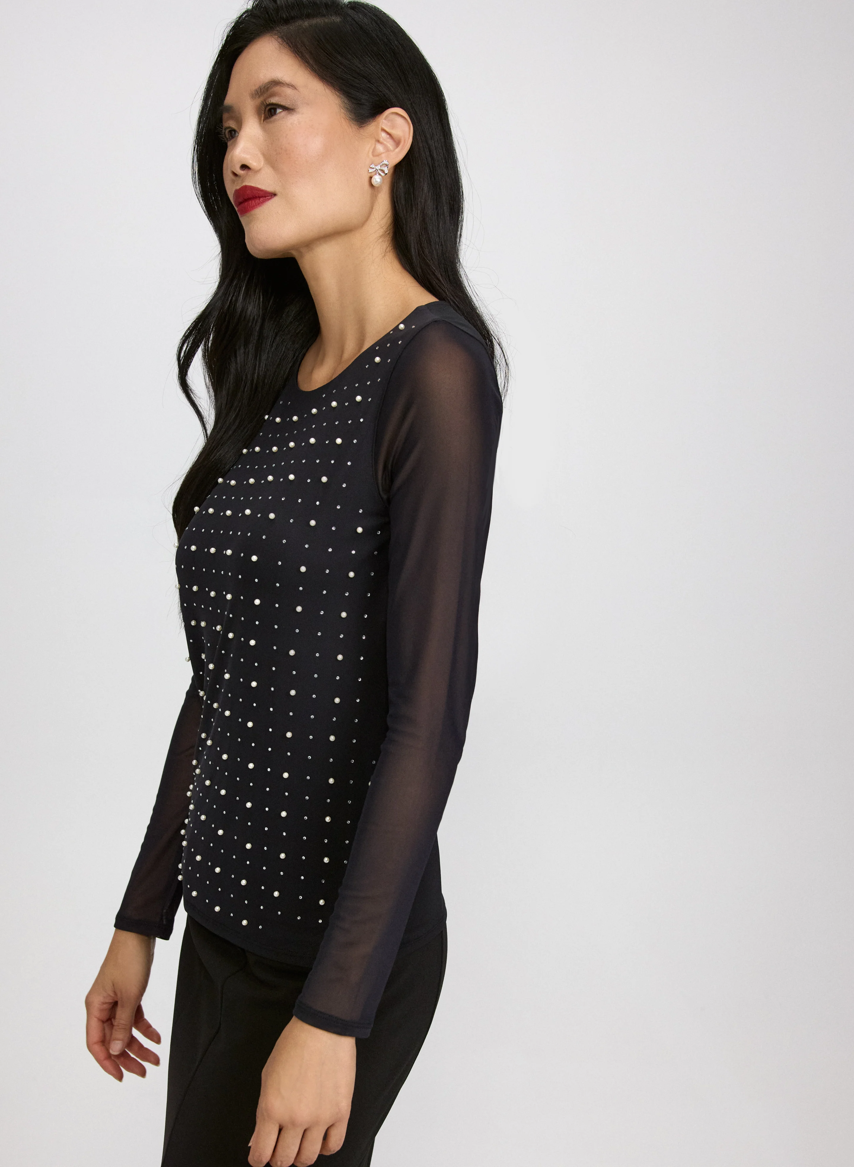 Embellished Mesh Top - Image 5