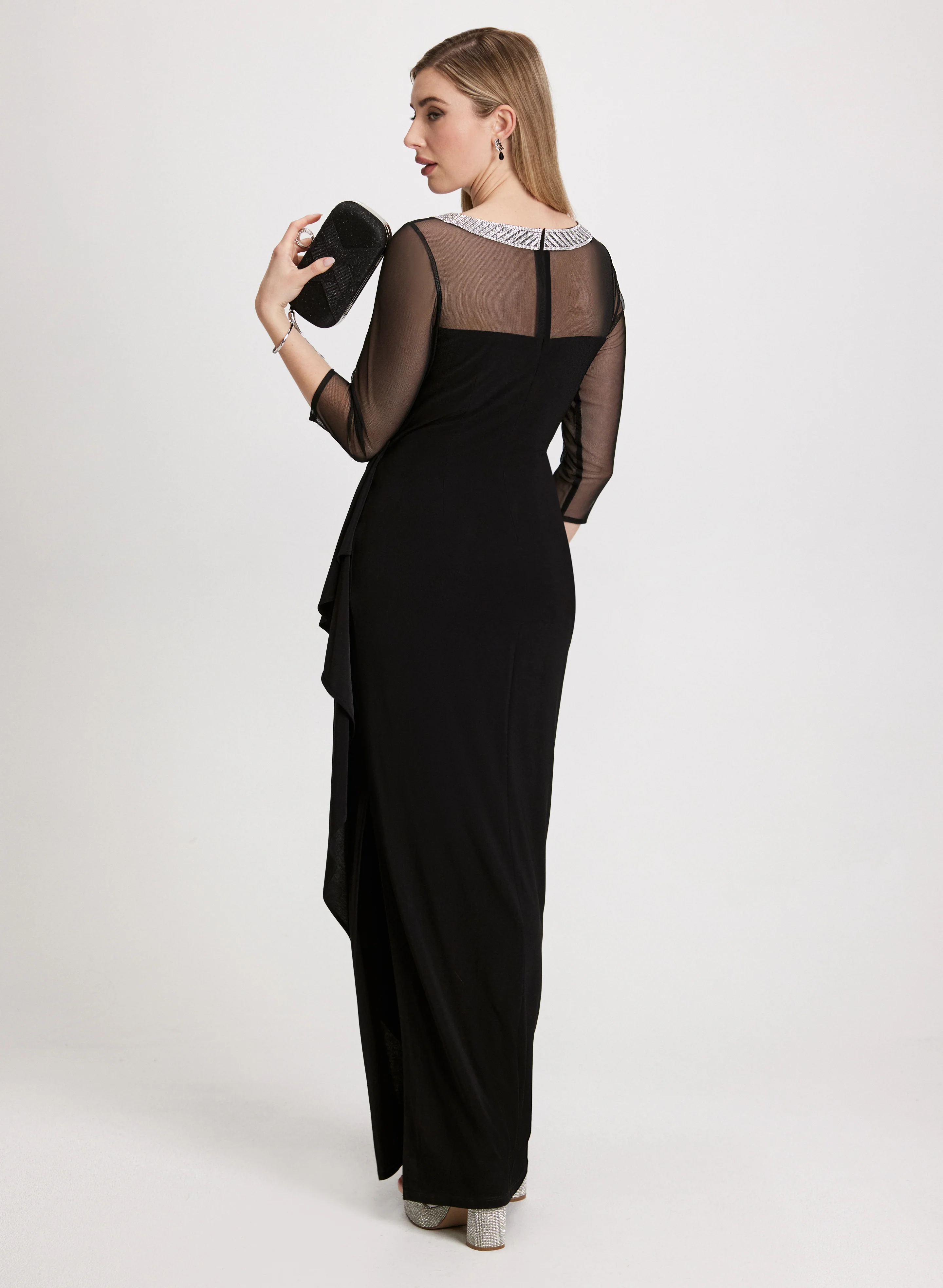 Embellished Neckline Jersey Dress - Image 3
