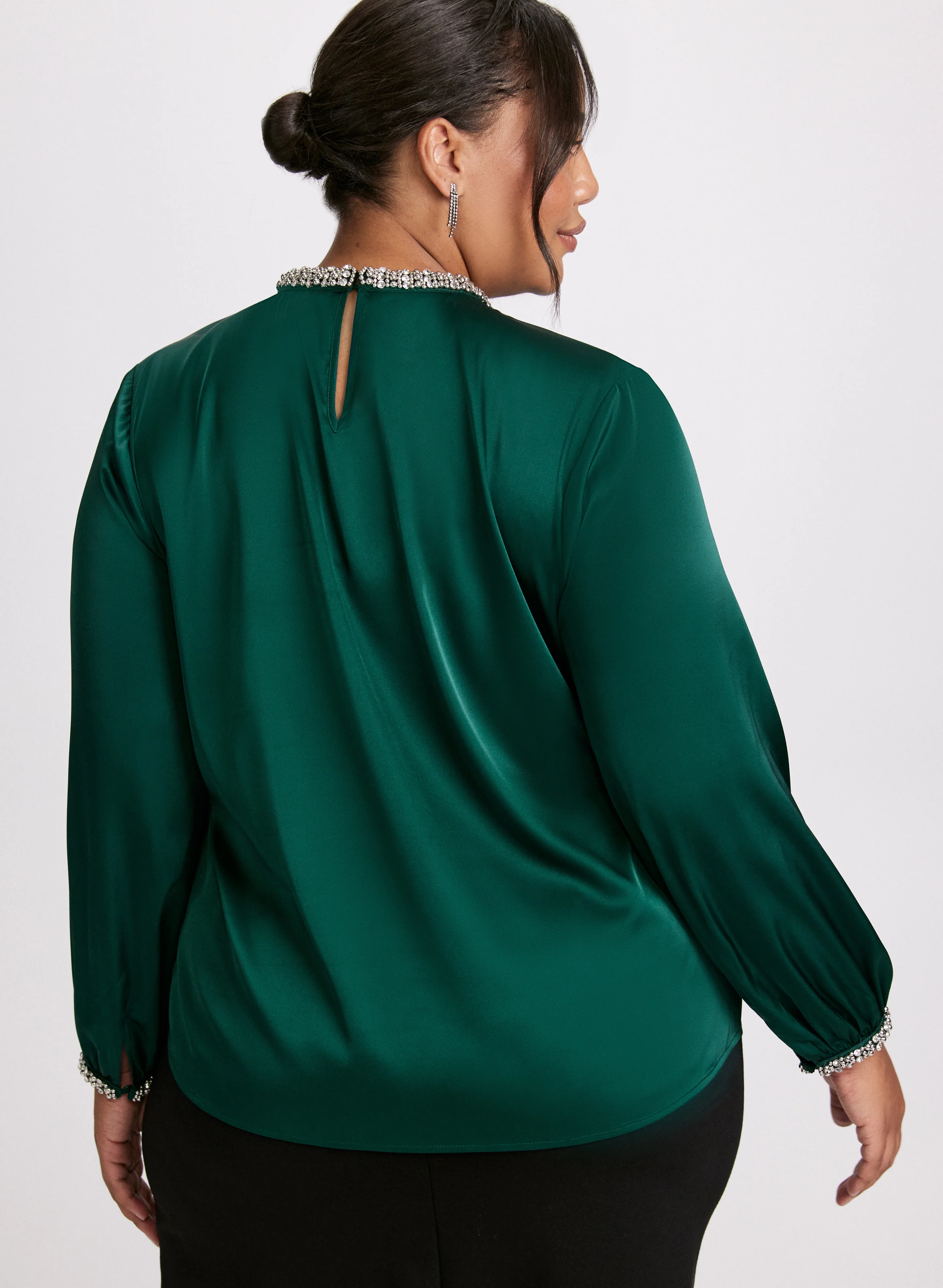 Embellished Satin Blouse - Image 4