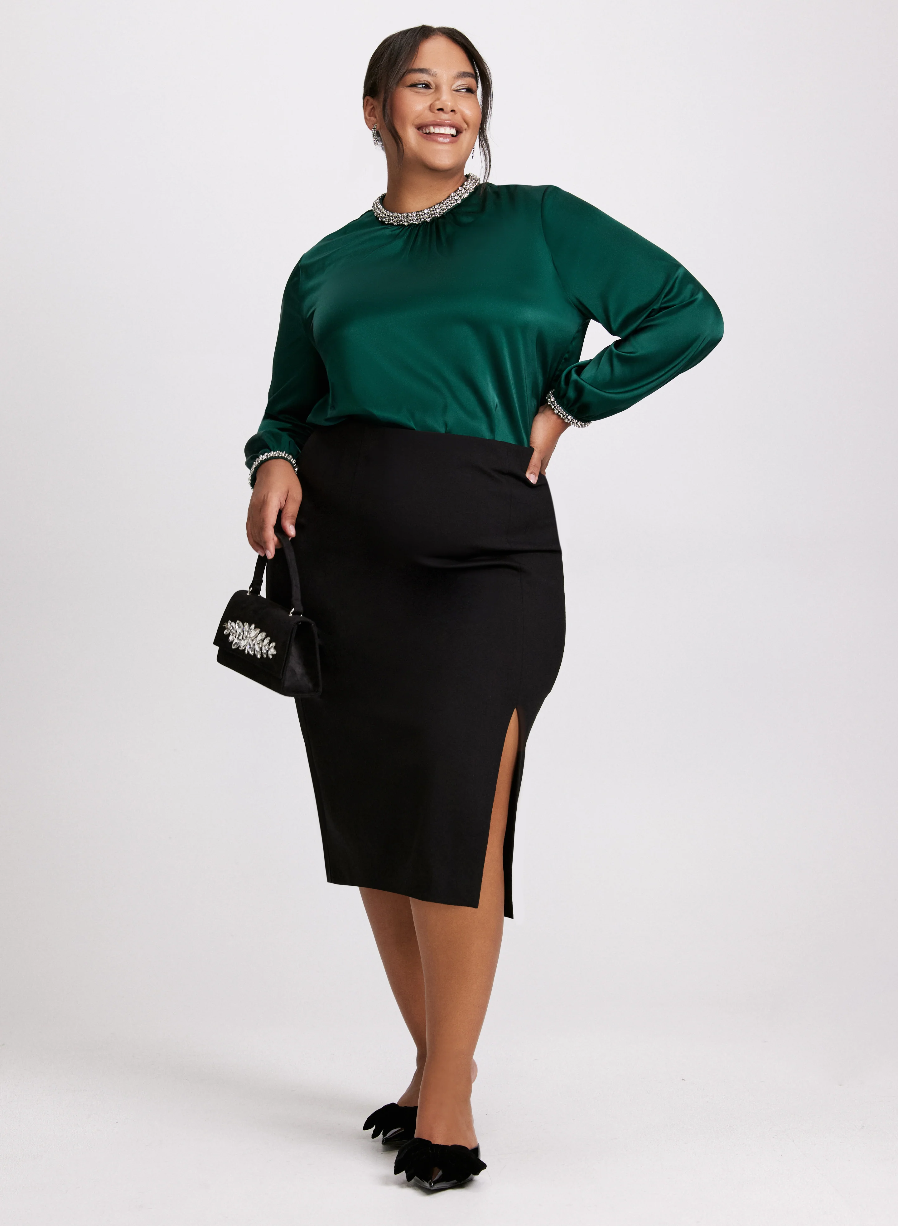 Embellished Satin Blouse - Image 8