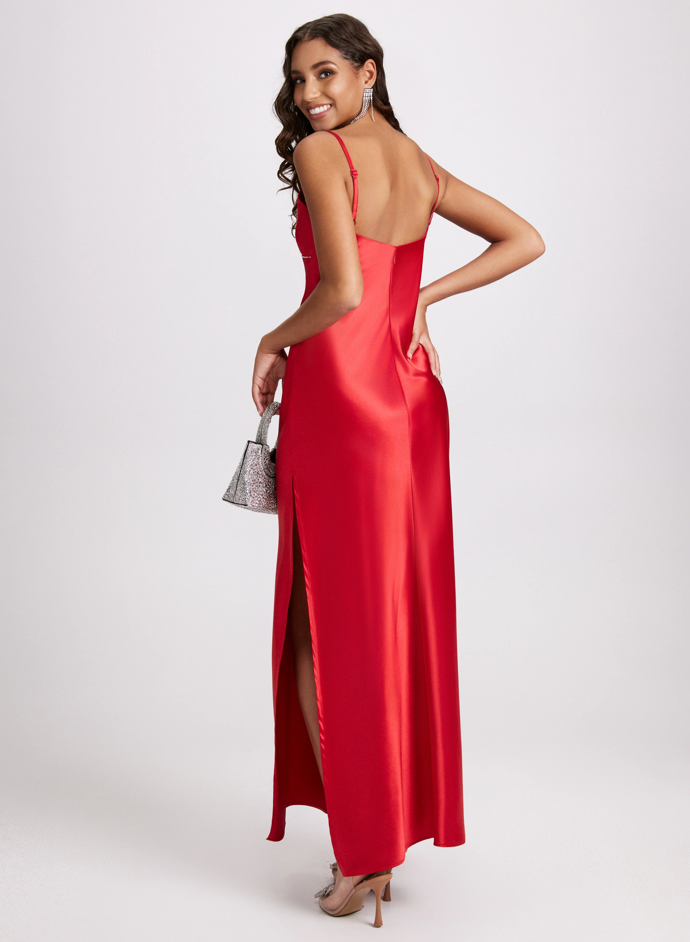 Embellished Satin Slip Dress - Image 2