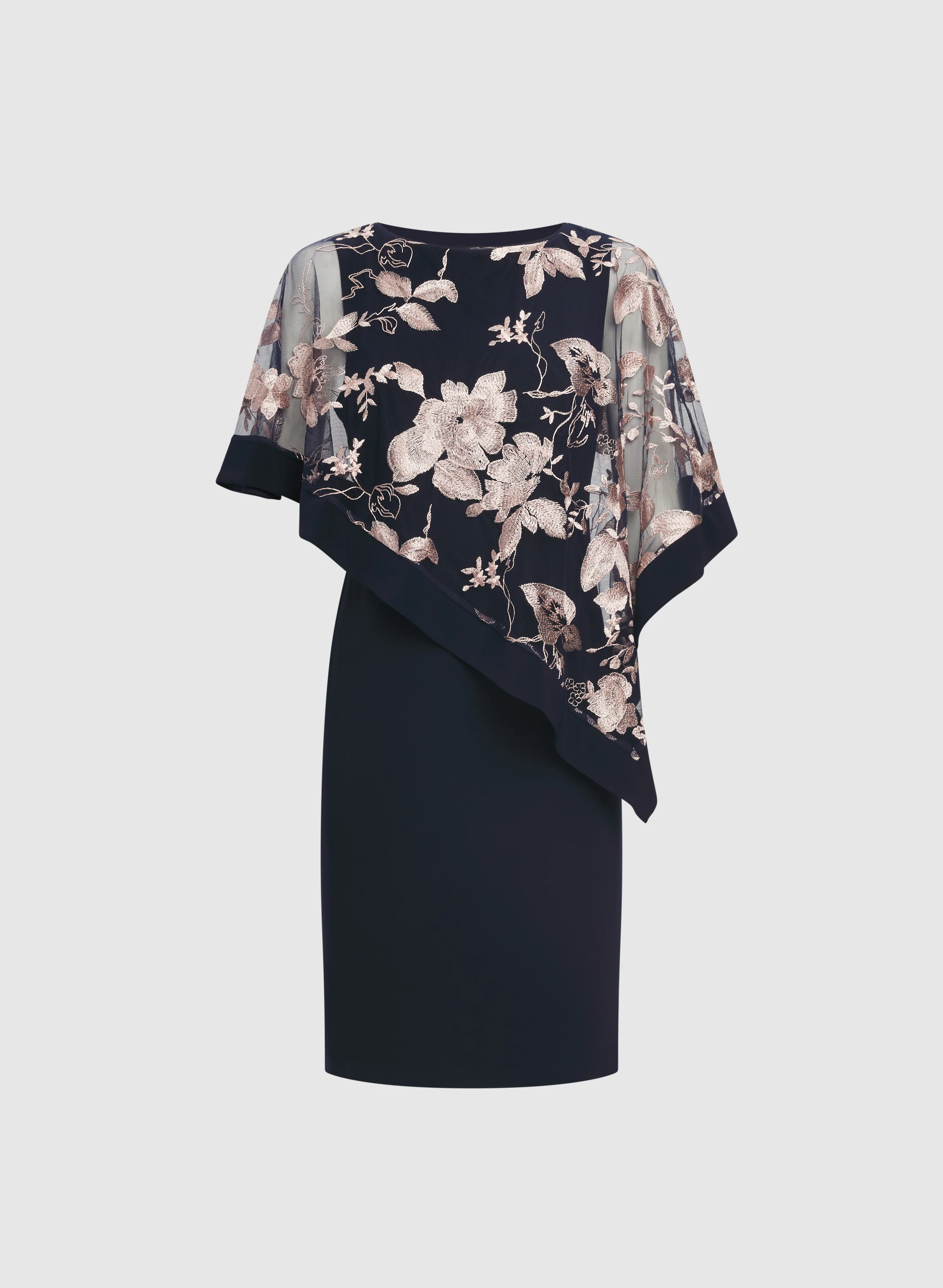 Embroidered Poncho & Jersey Dress - Image 6