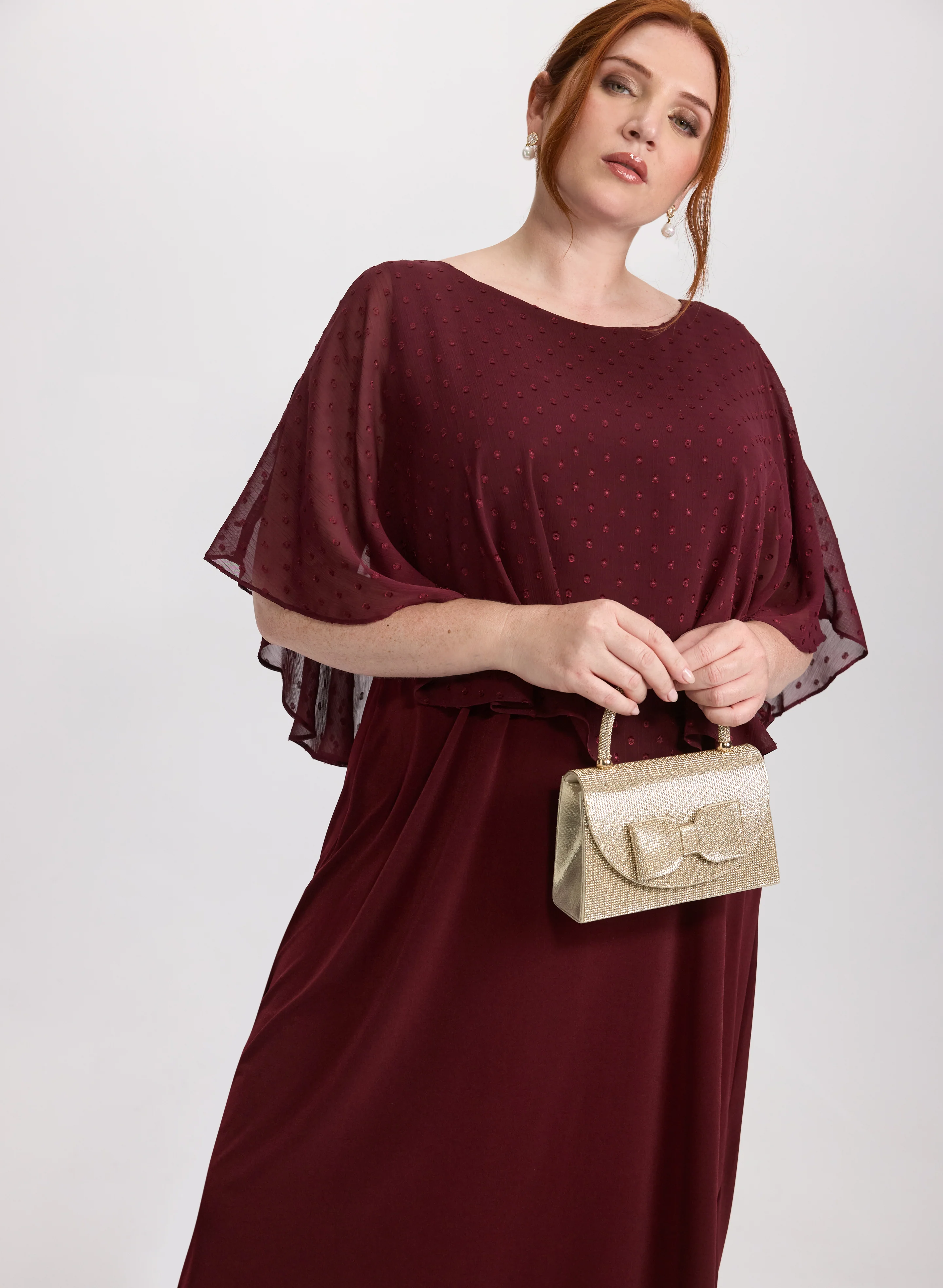Embroidered Capelet Dress - Image 5