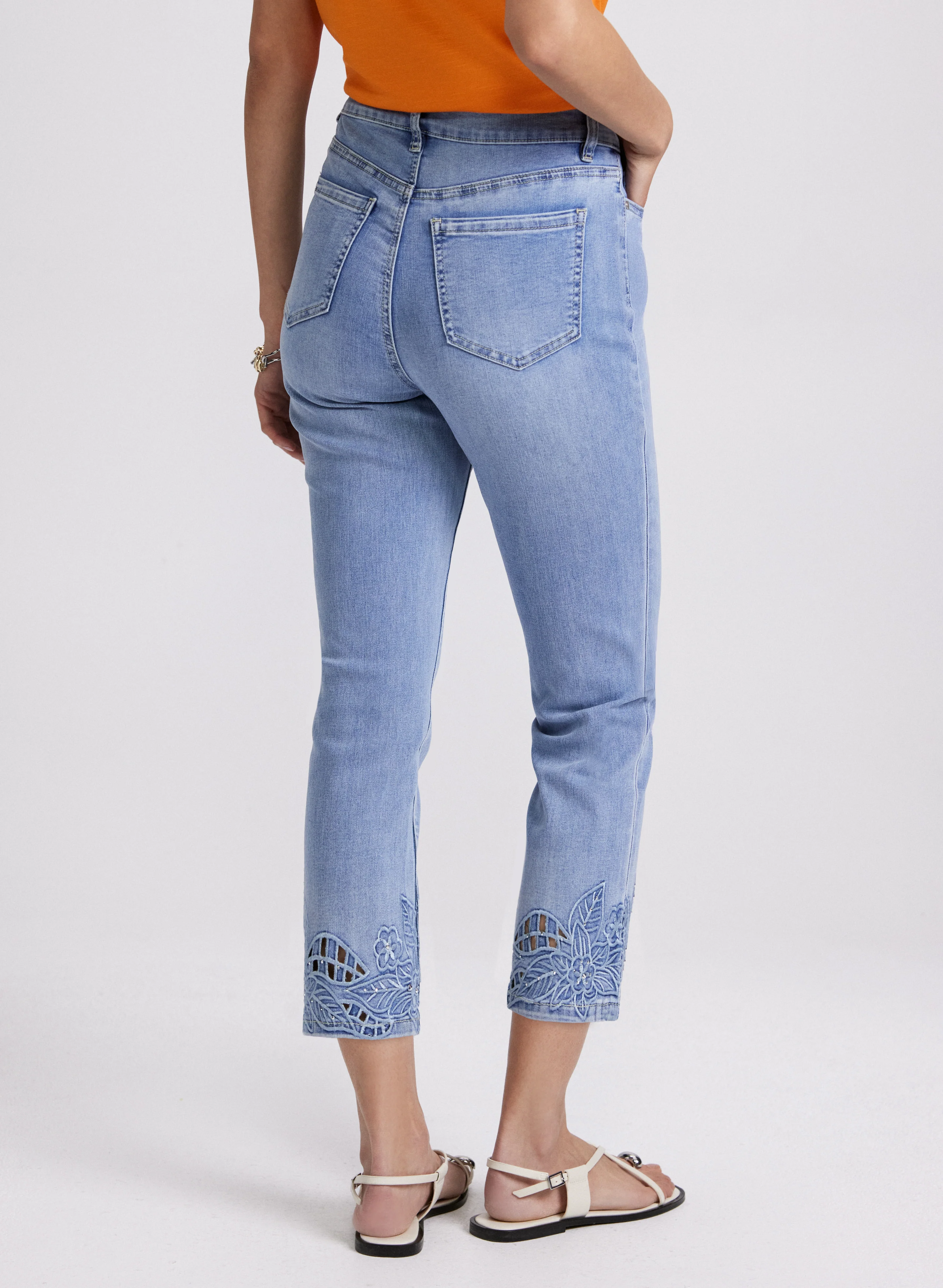 Embroidered Capri Jeans - Image 4