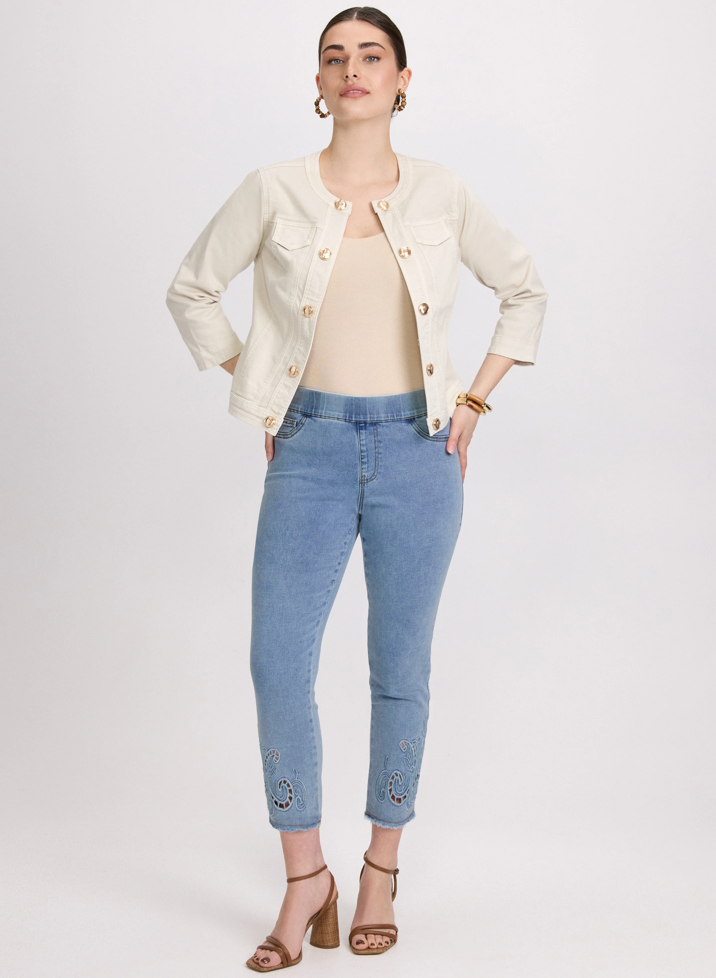 Embroidered Hem Jeans - Image 5