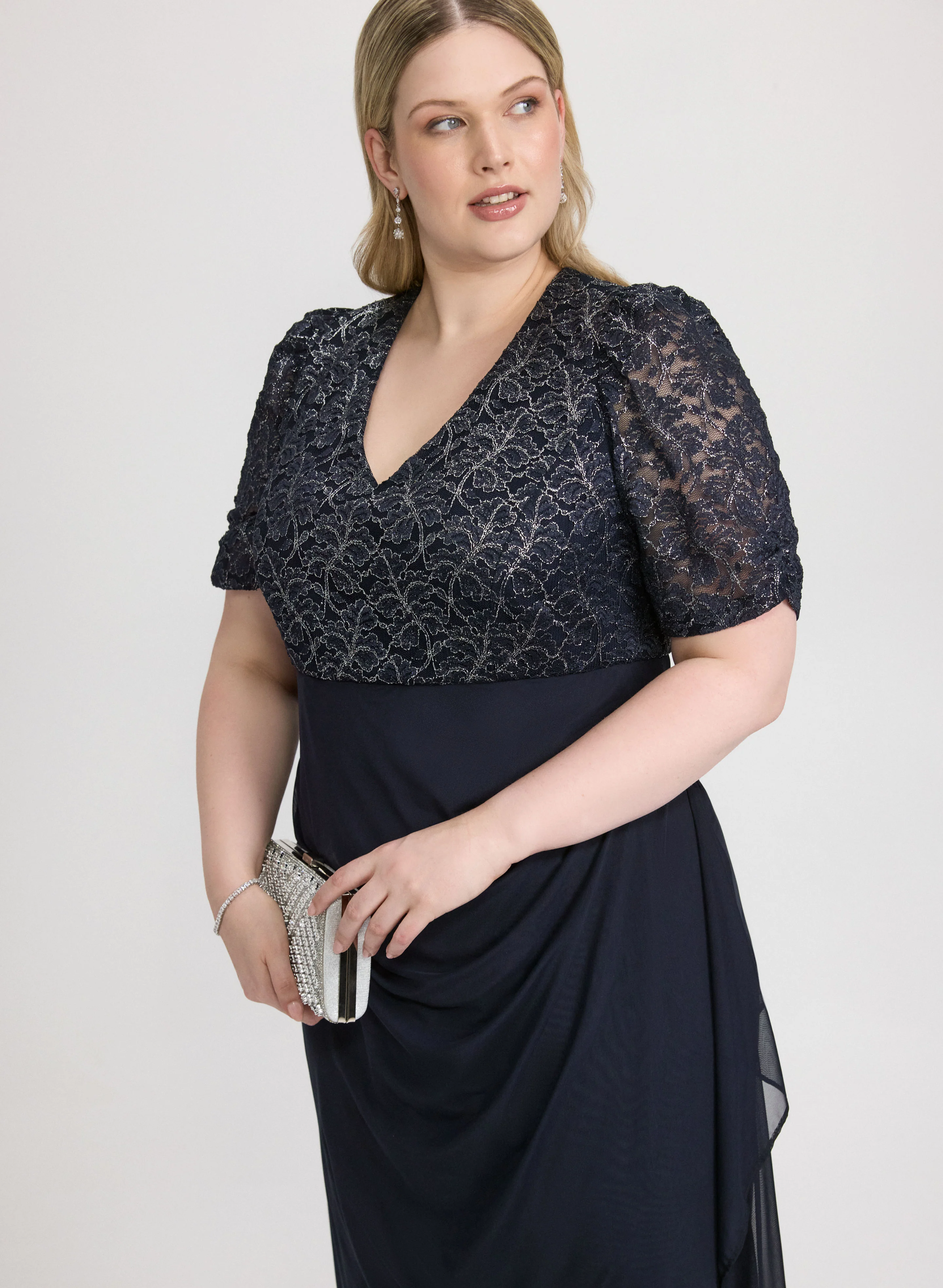 Embroidered Lace Bodice Dress - Image 2