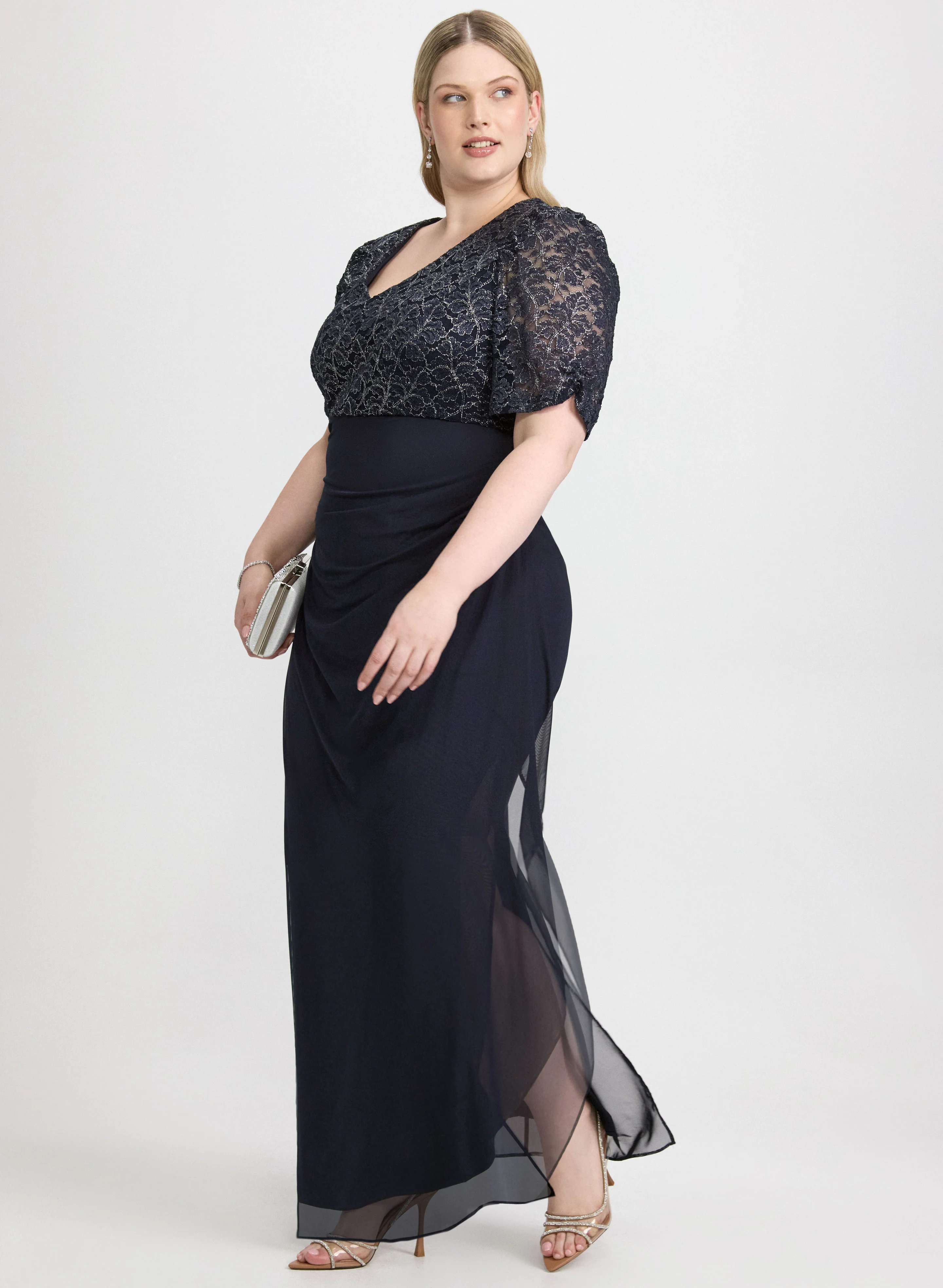 Embroidered Lace Bodice Dress - Image 3