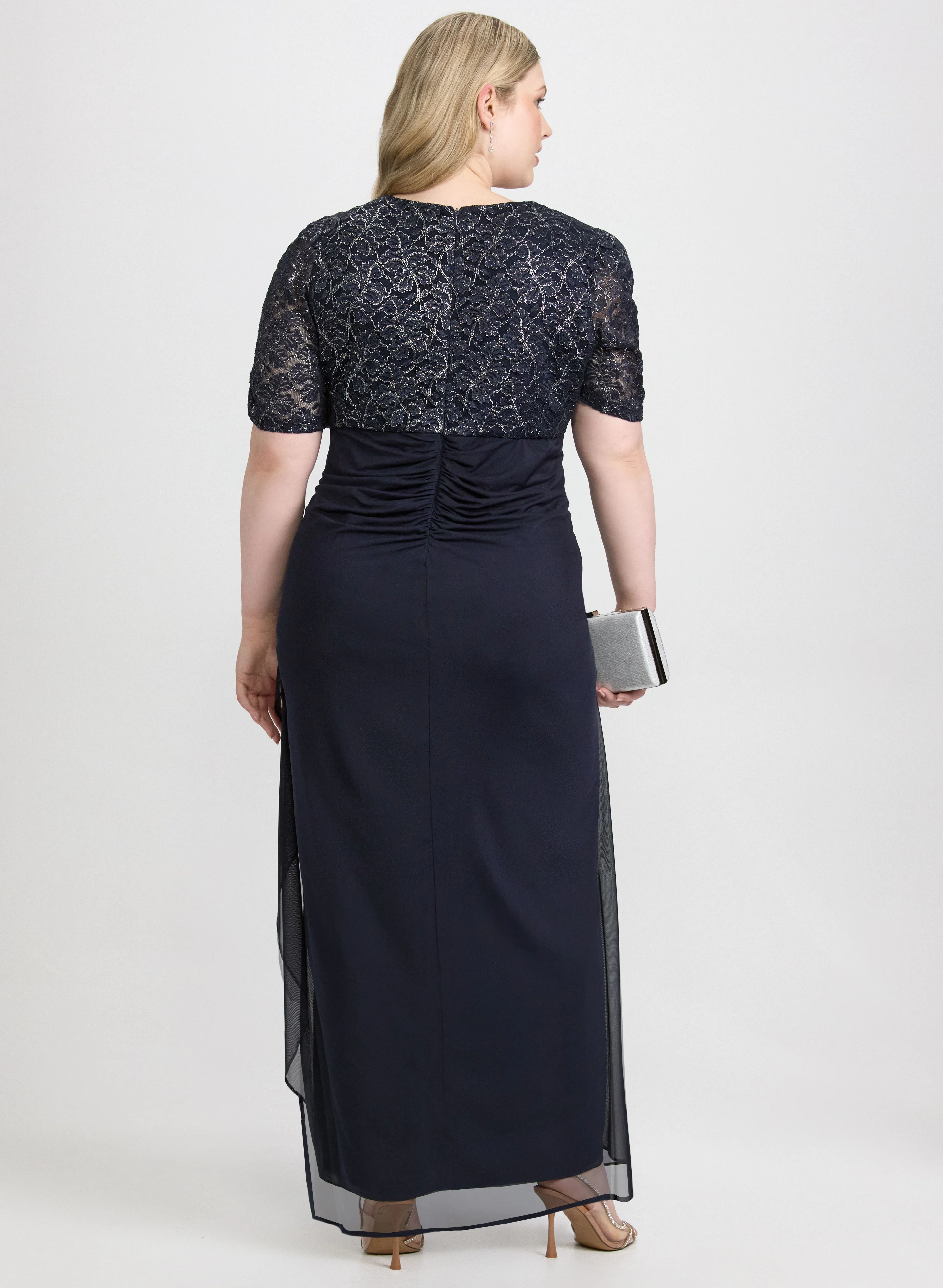 Embroidered Lace Bodice Dress - Image 4