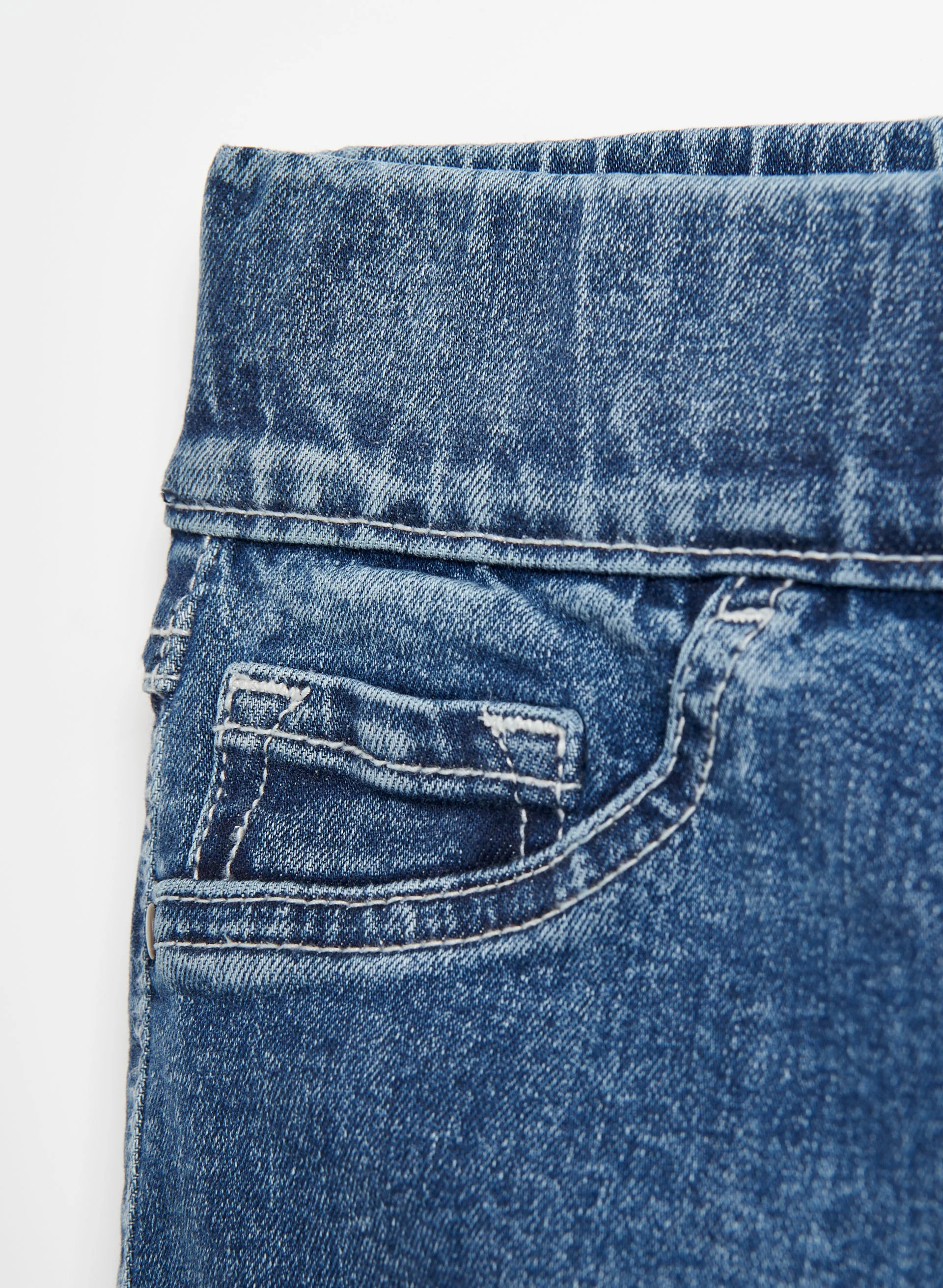 Embroidered Pull-On Denim Shorts - Image 6