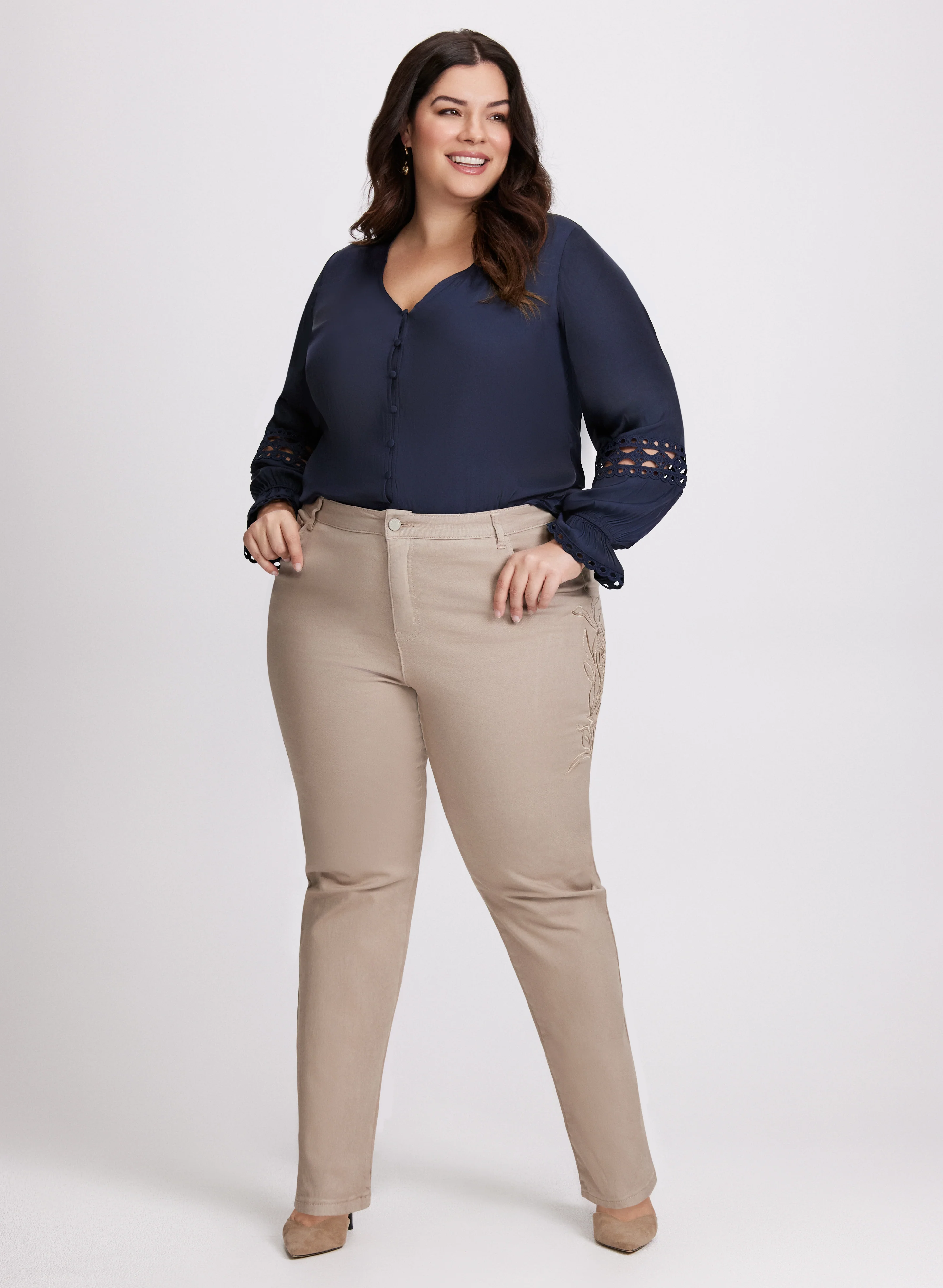 Satin Crochet Insert Blouse - Image 3