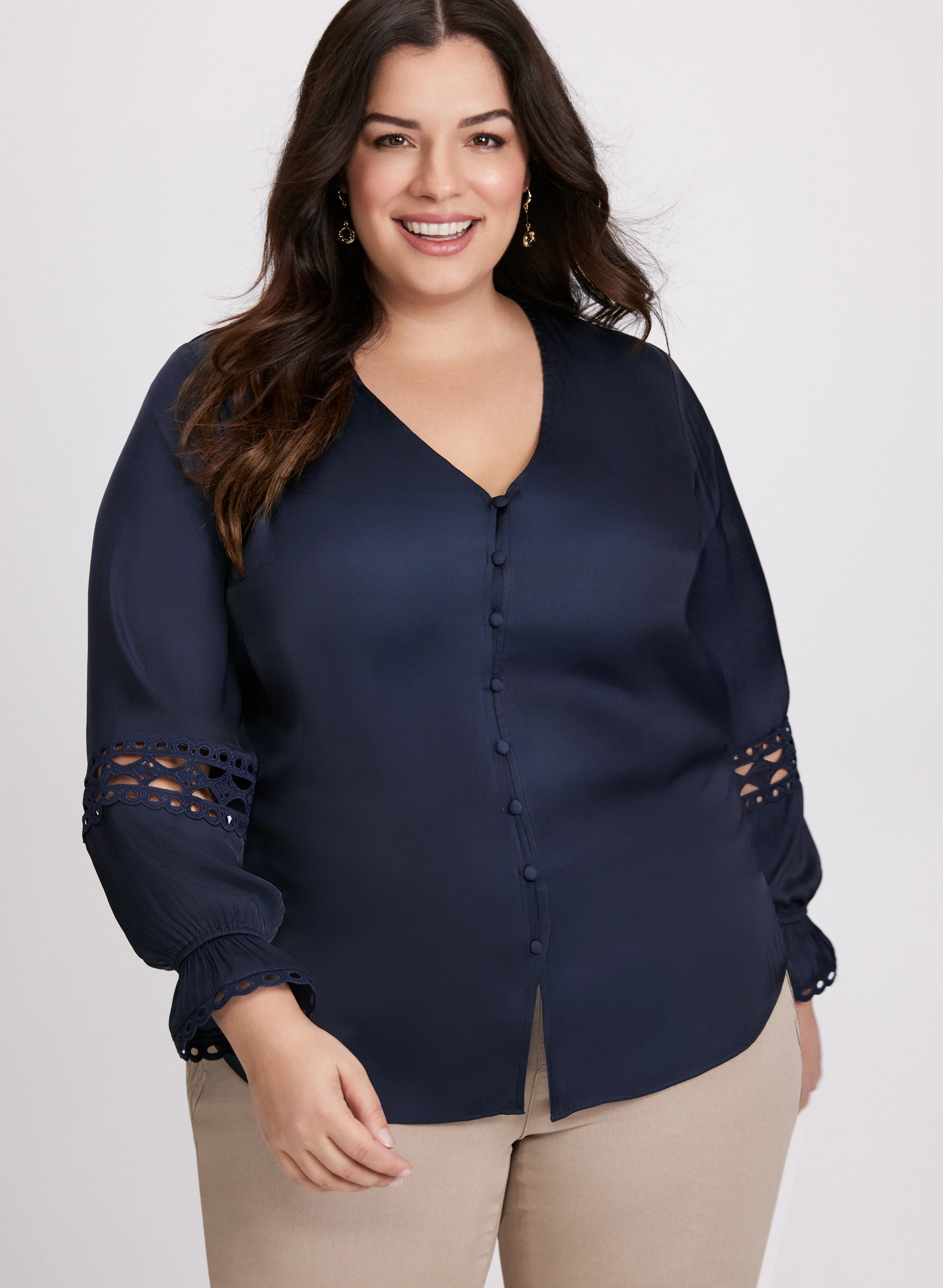 Satin Crochet Insert Blouse - Image 5