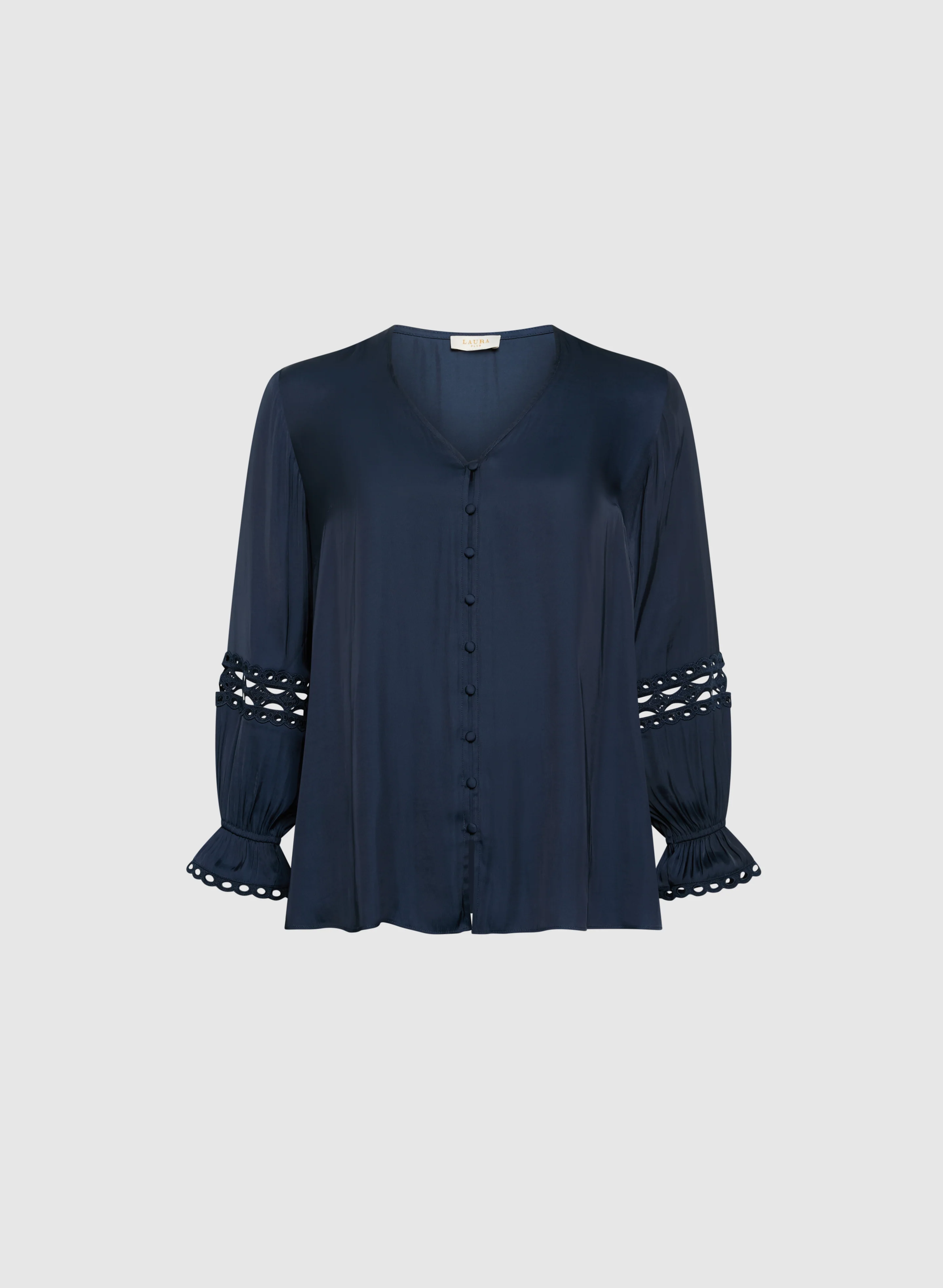 Satin Crochet Insert Blouse - Image 6